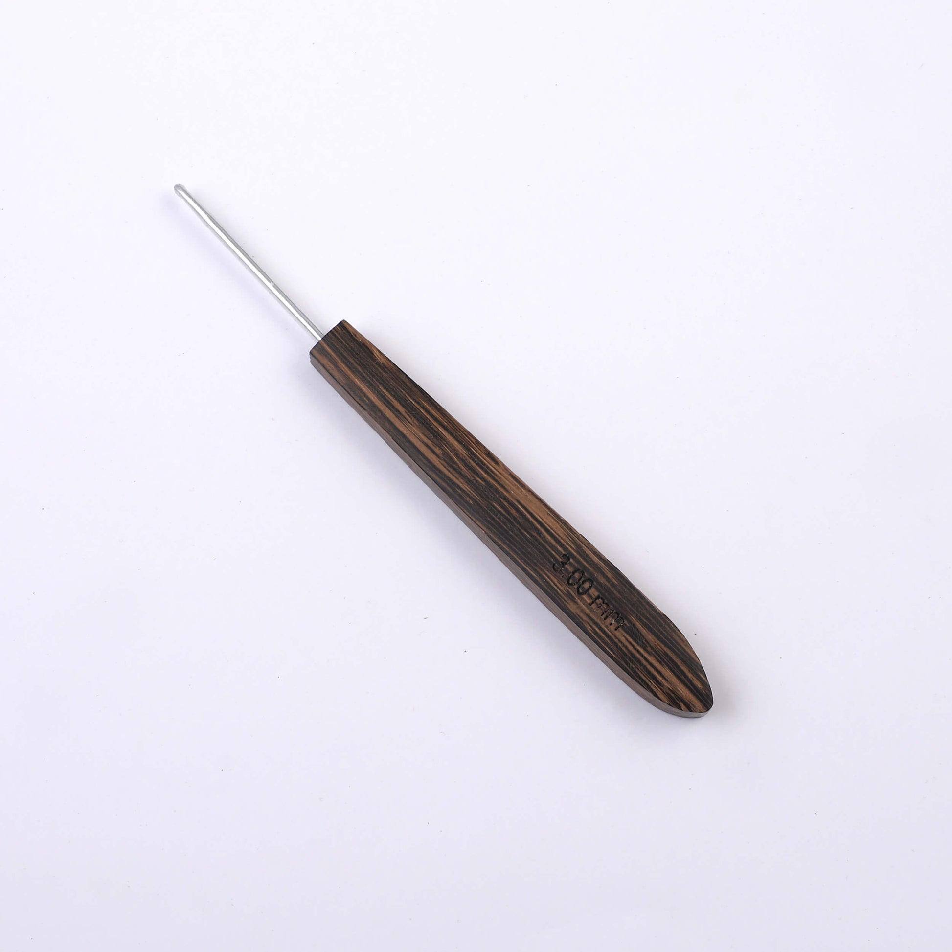 Aluminium Crochet Hook with Palm Wood Handle by Hobby Store - 3 mm