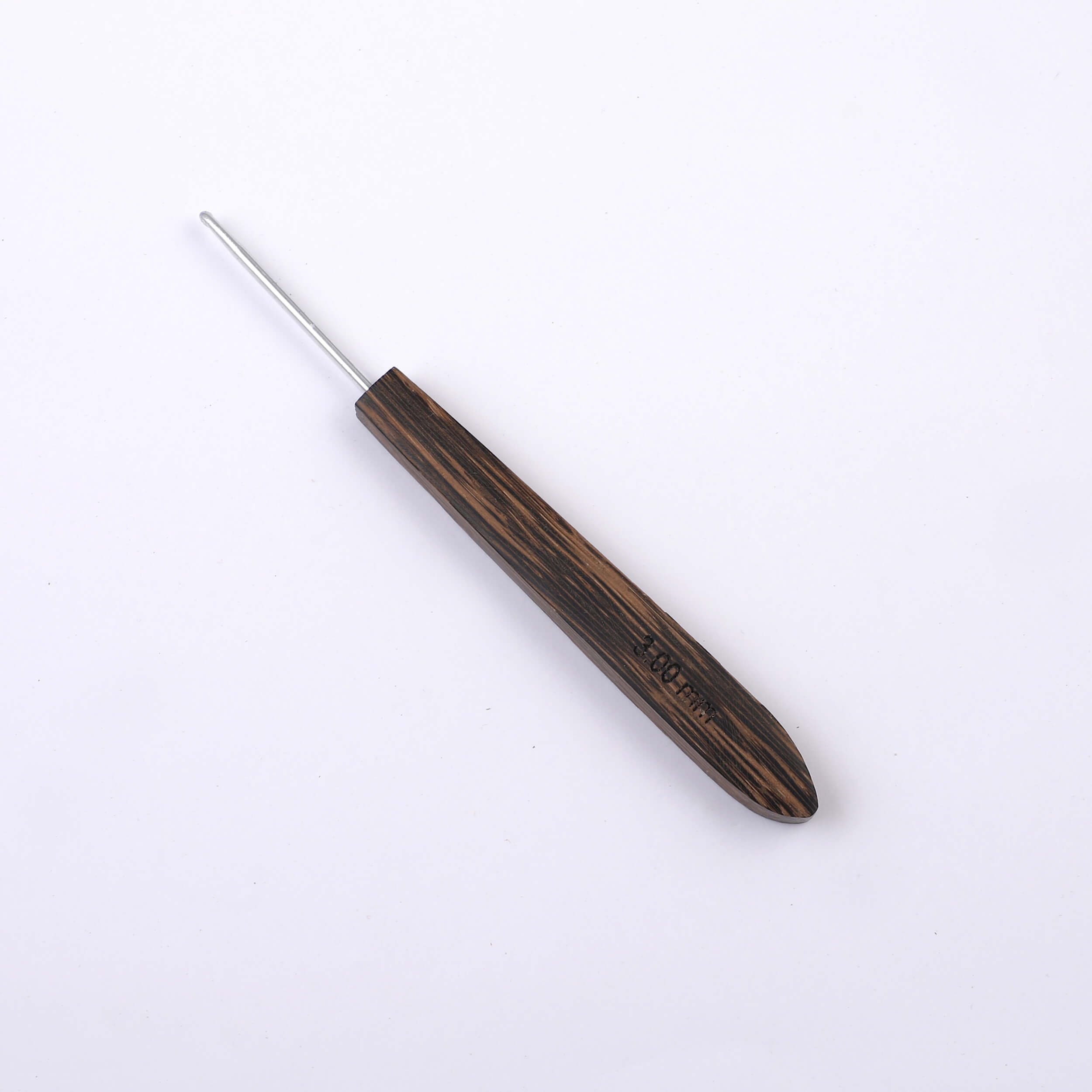 Aluminium Crochet Hook with Palm Wood Handle by Hobby Store - 3 mm