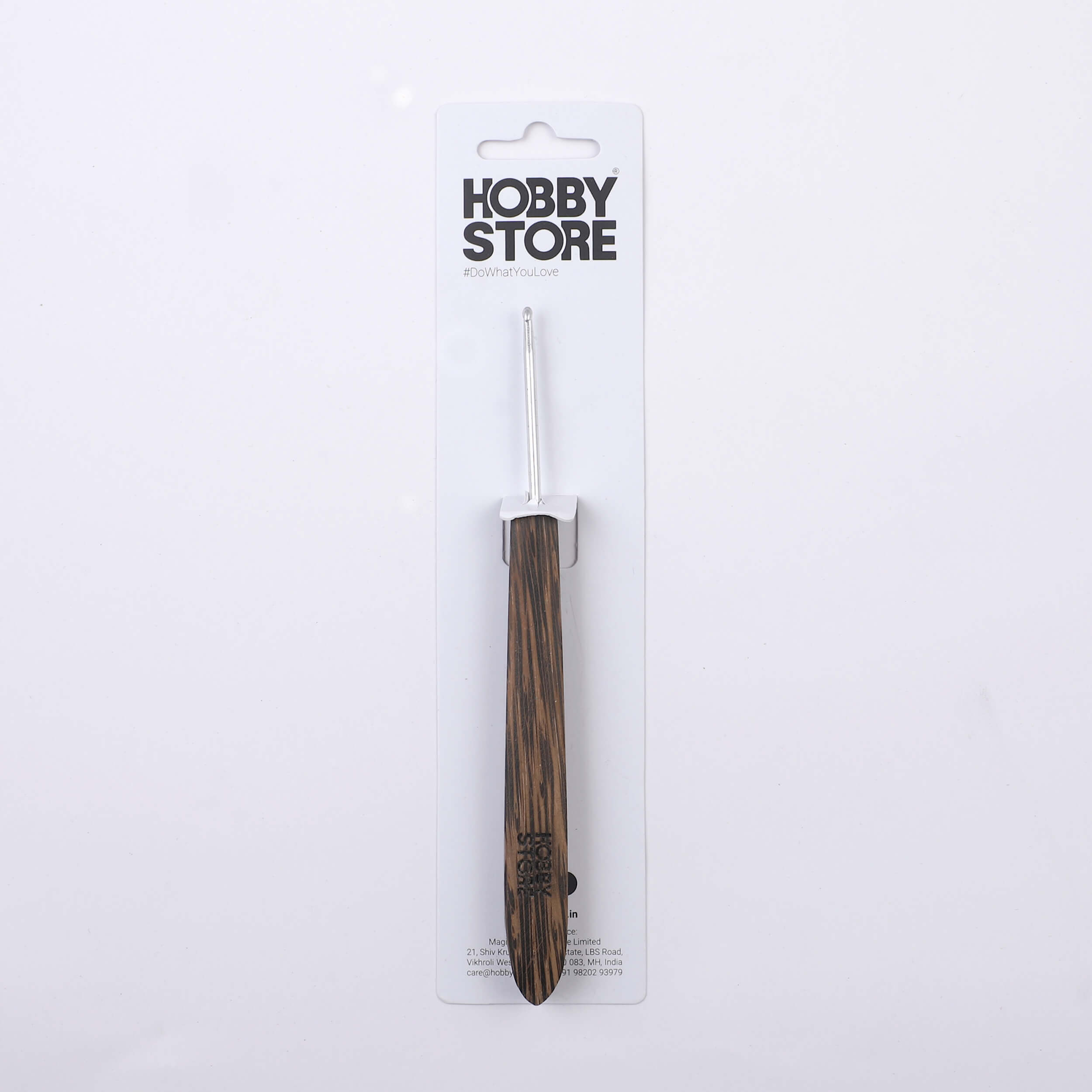 Aluminium Crochet Hook with Palm Wood Handle by Hobby Store - 3 mm