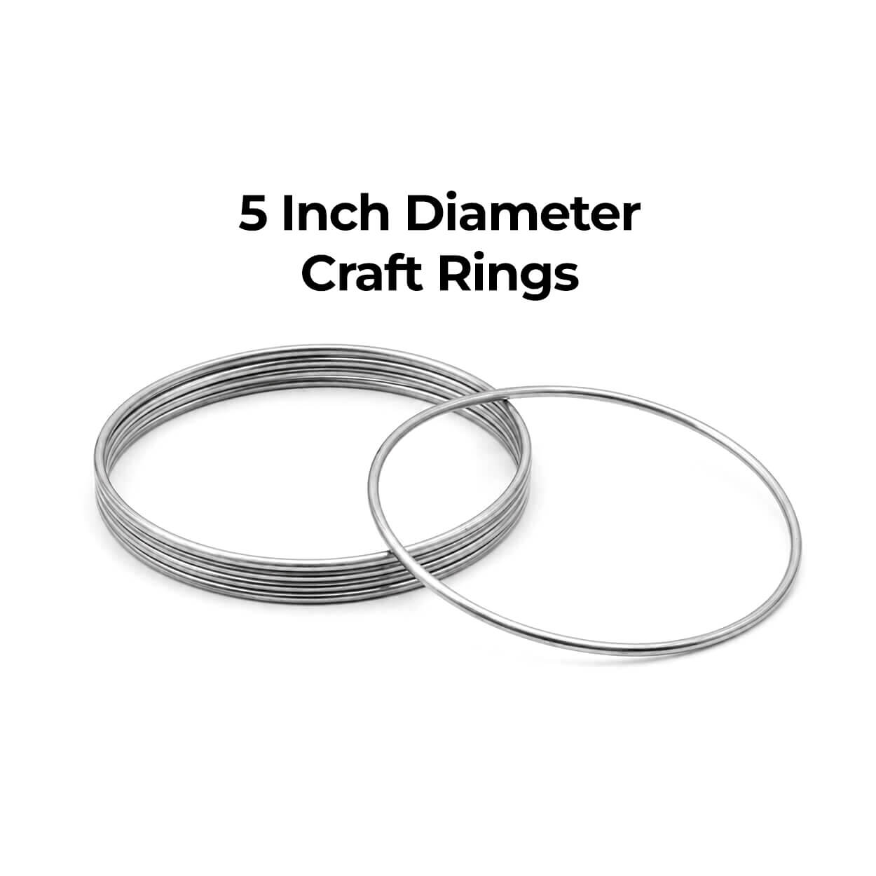 5-Inch Round Stainless Steel Craft Ring - Pack of 5