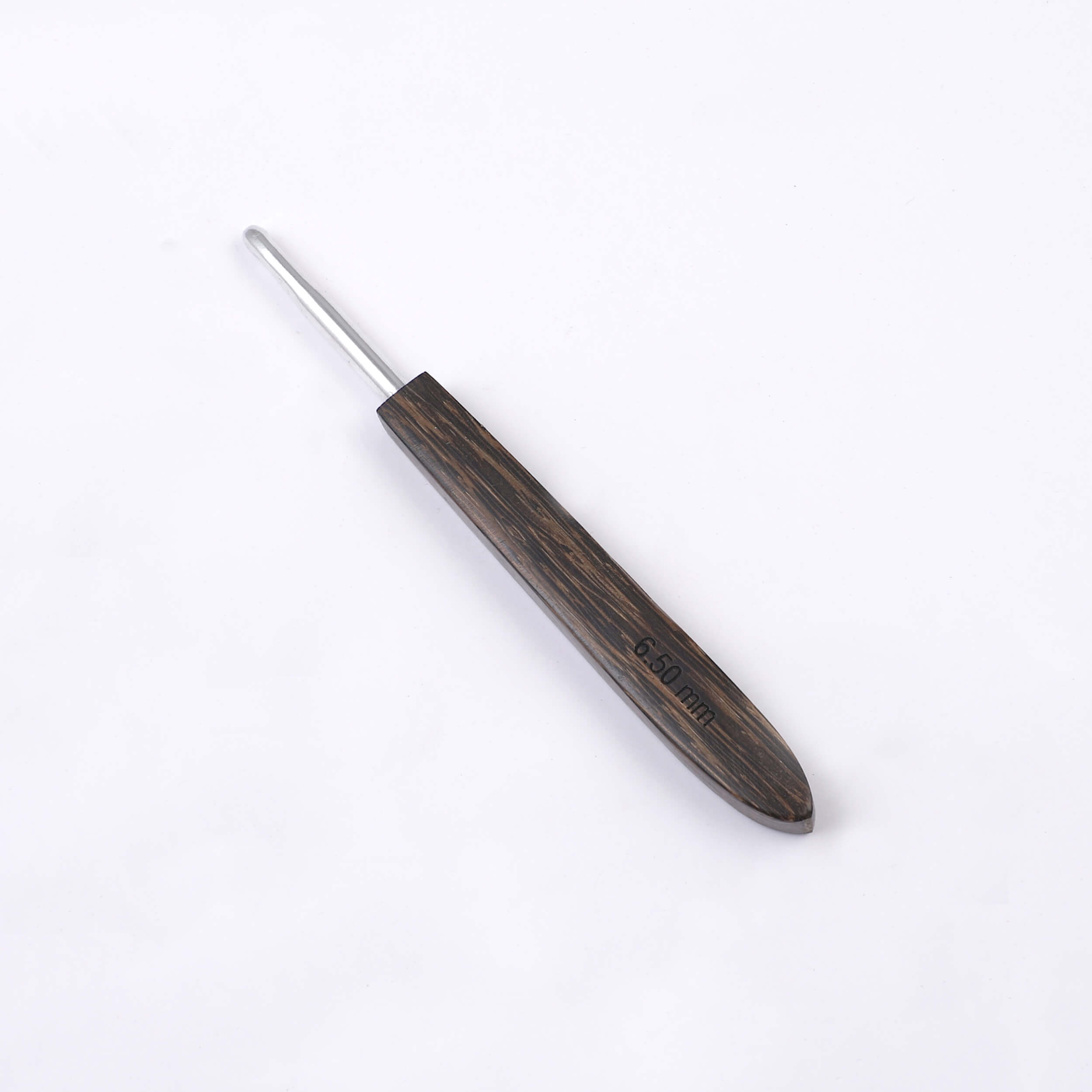 Aluminium Crochet Hook with Palm Wood Handle by Hobby Store - 6.5 mm