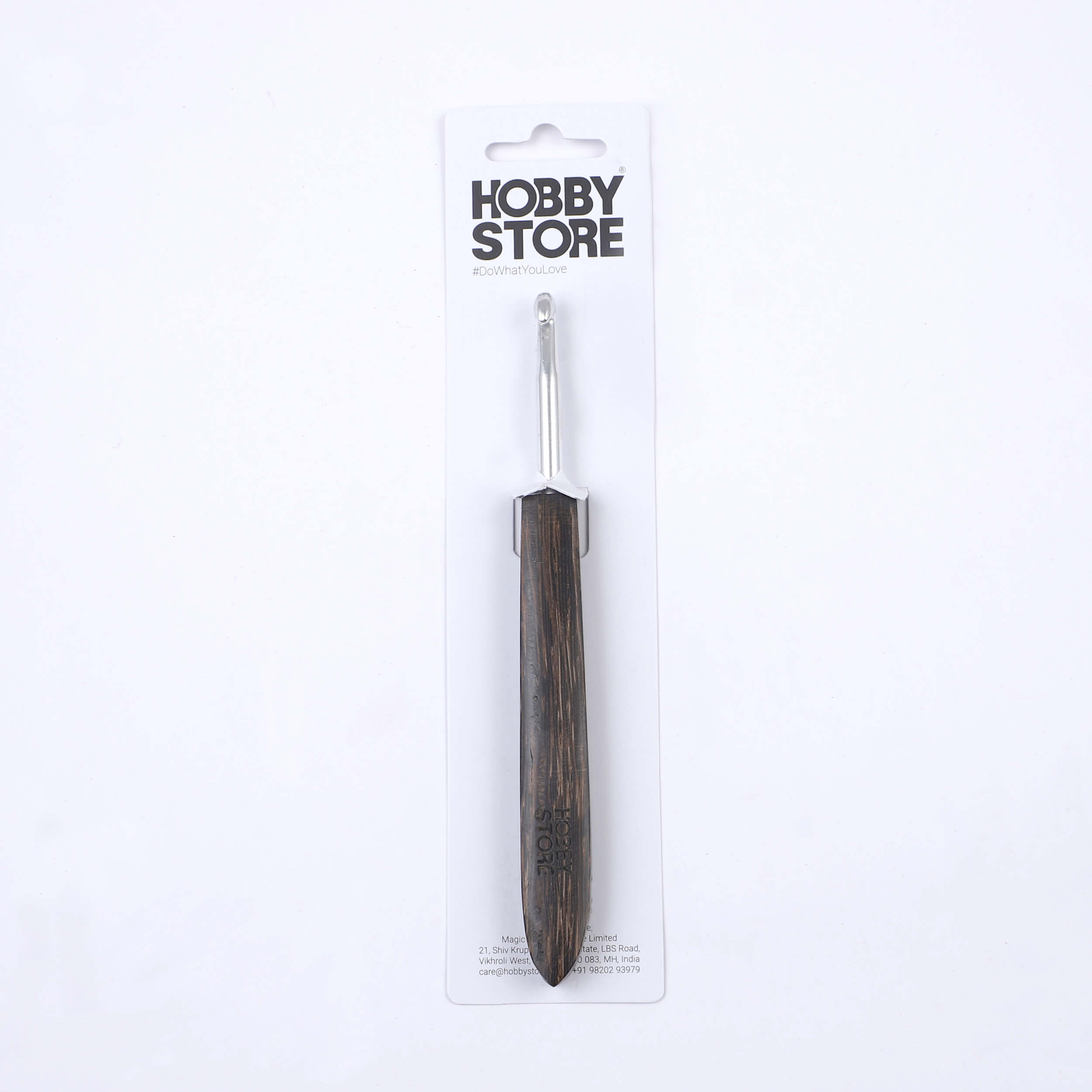 Aluminium Crochet Hook with Palm Wood Handle by Hobby Store - 6.5 mm