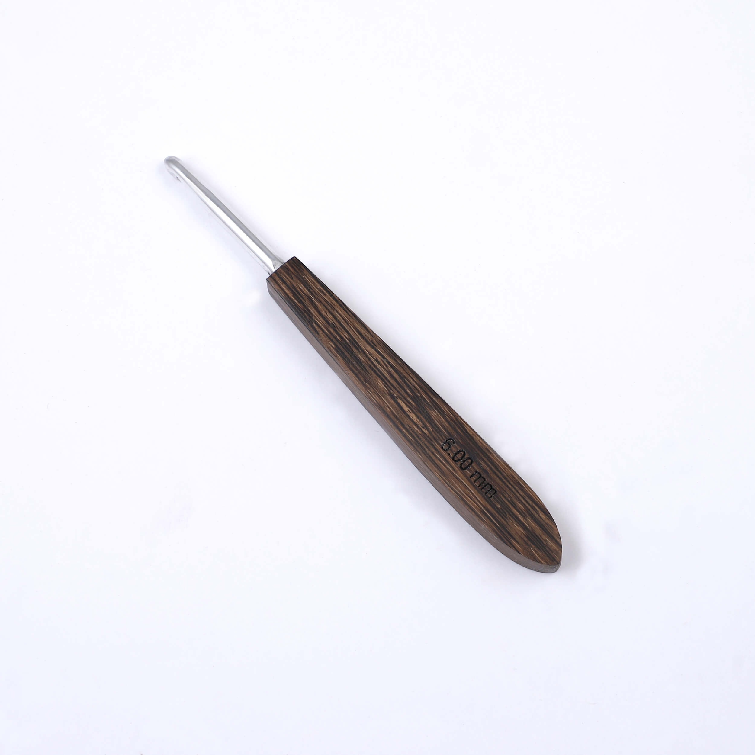 Aluminium Crochet Hook with Palm Wood Handle by Hobby Store - 6 mm
