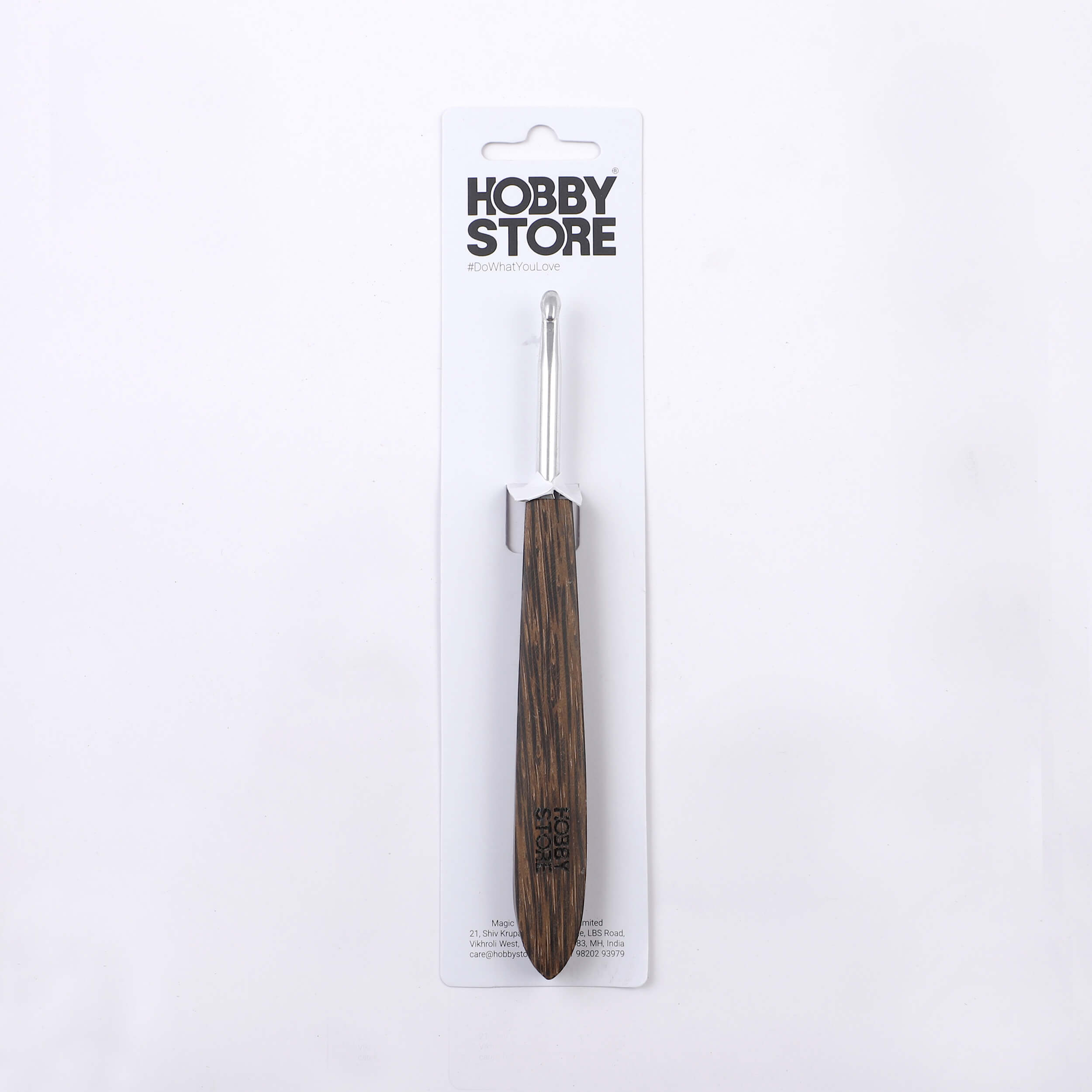 Aluminium Crochet Hook with Palm Wood Handle by Hobby Store - 6 mm