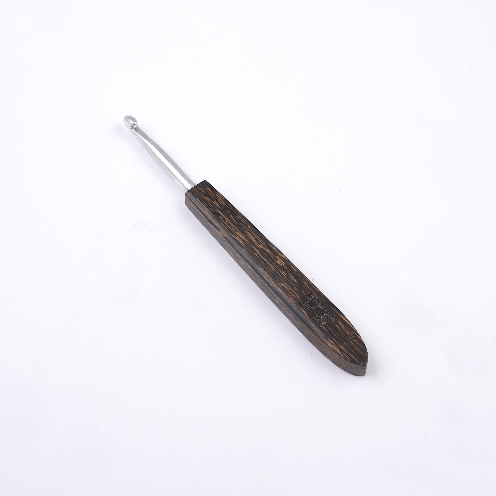 Aluminium Crochet Hook with Palm Wood Handle by Hobby Store - 7 mm