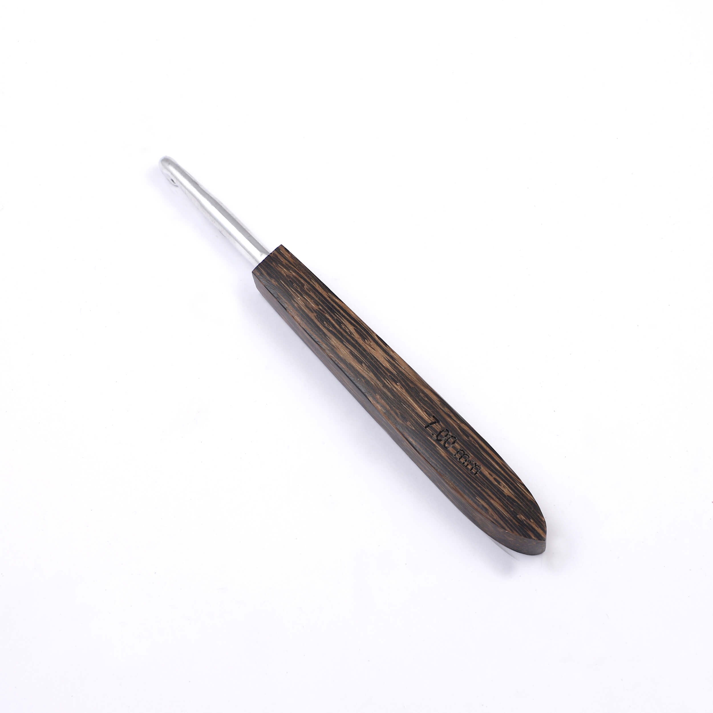 Aluminium Crochet Hook with Palm Wood Handle by Hobby Store - 7 mm