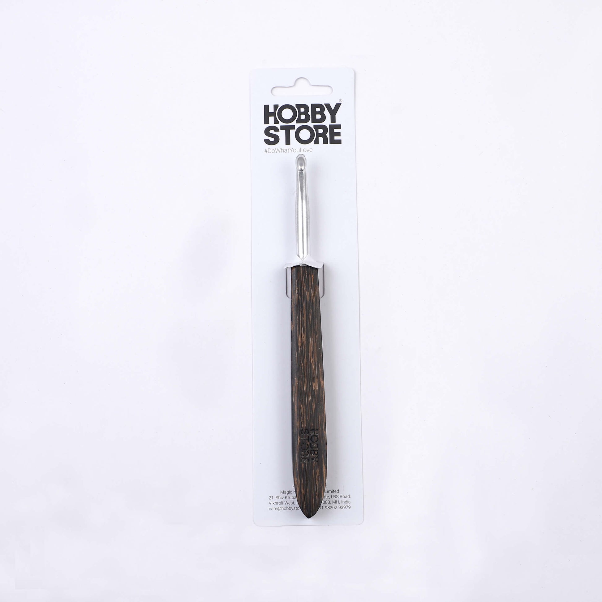 Aluminium Crochet Hook with Palm Wood Handle by Hobby Store - 7 mm