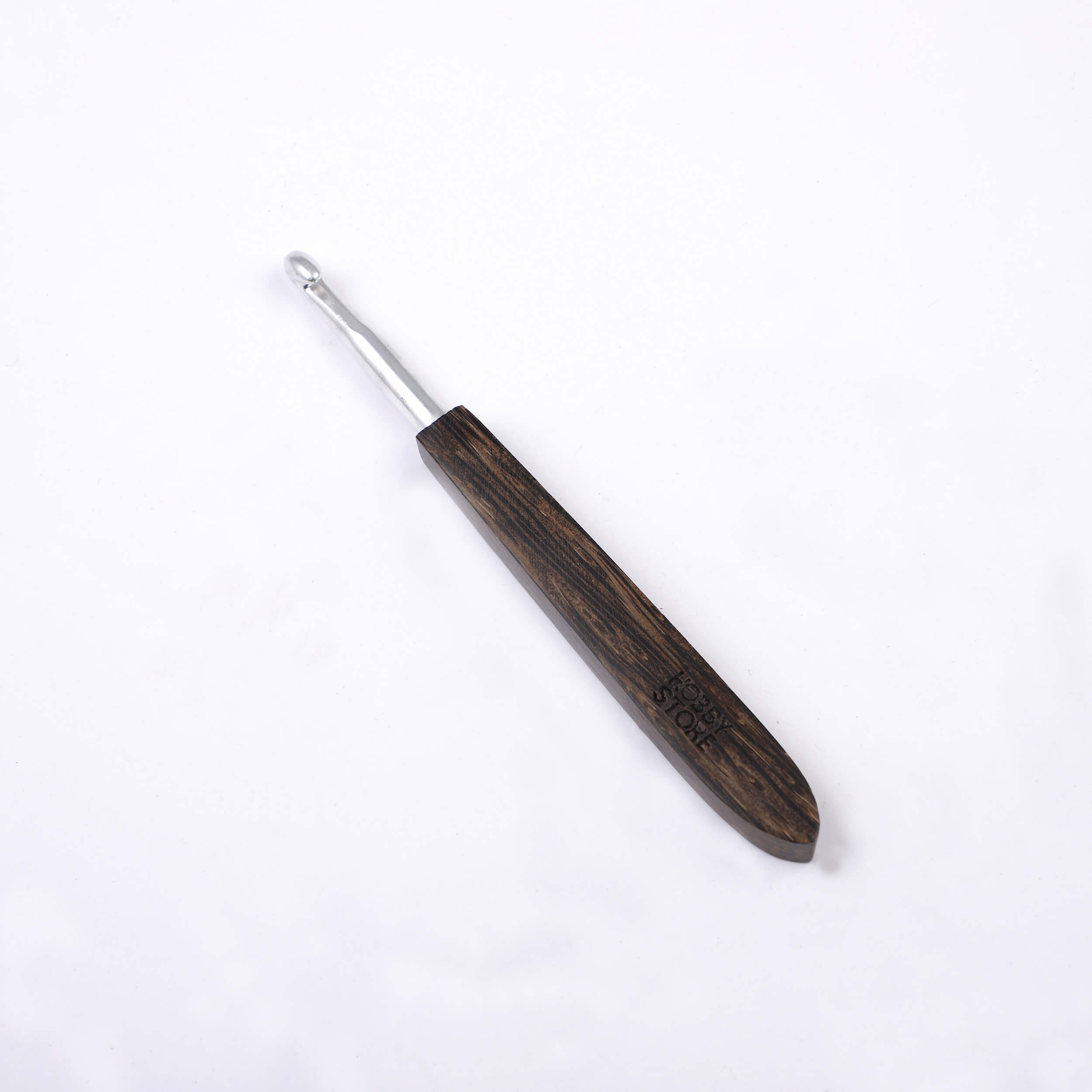 Aluminium Crochet Hook with Palm Wood Handle by Hobby Store - 8 mm