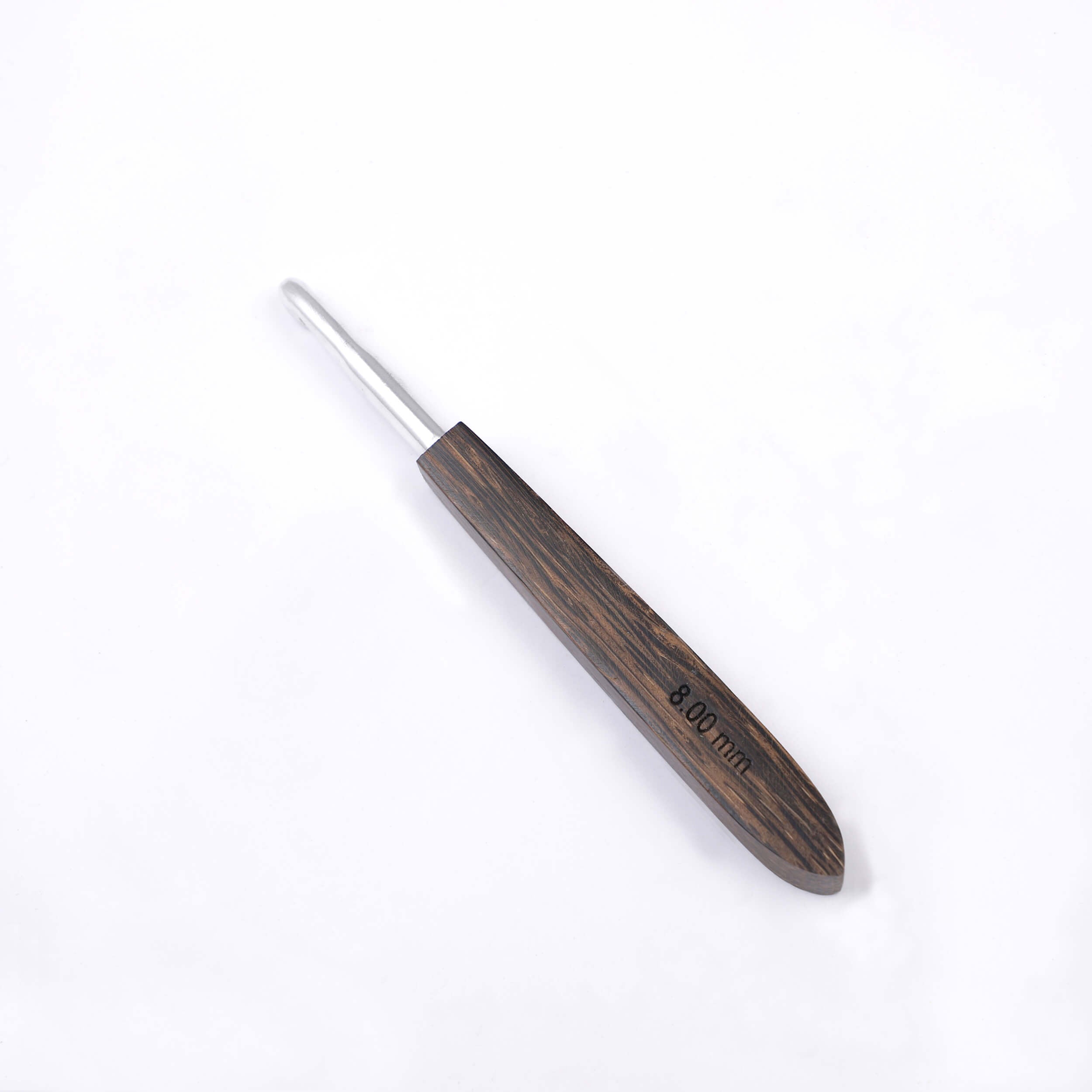 Aluminium Crochet Hook with Palm Wood Handle by Hobby Store - 8 mm