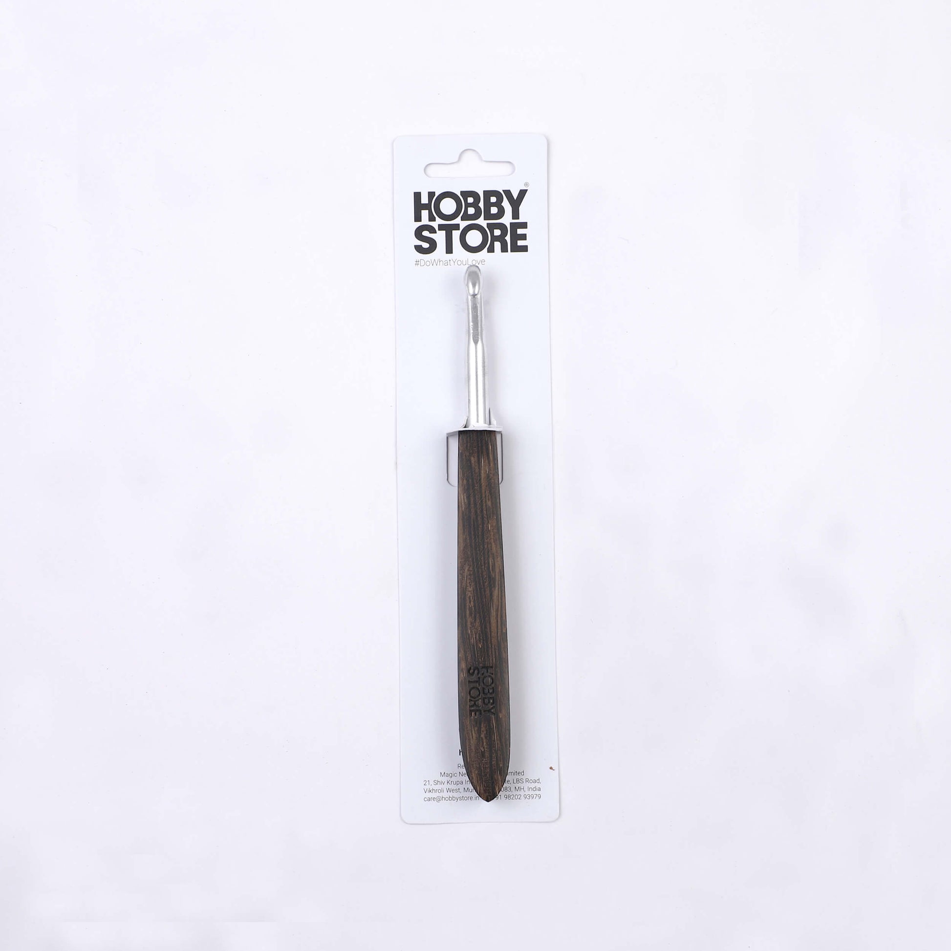 Aluminium Crochet Hook with Palm Wood Handle by Hobby Store - 8 mm
