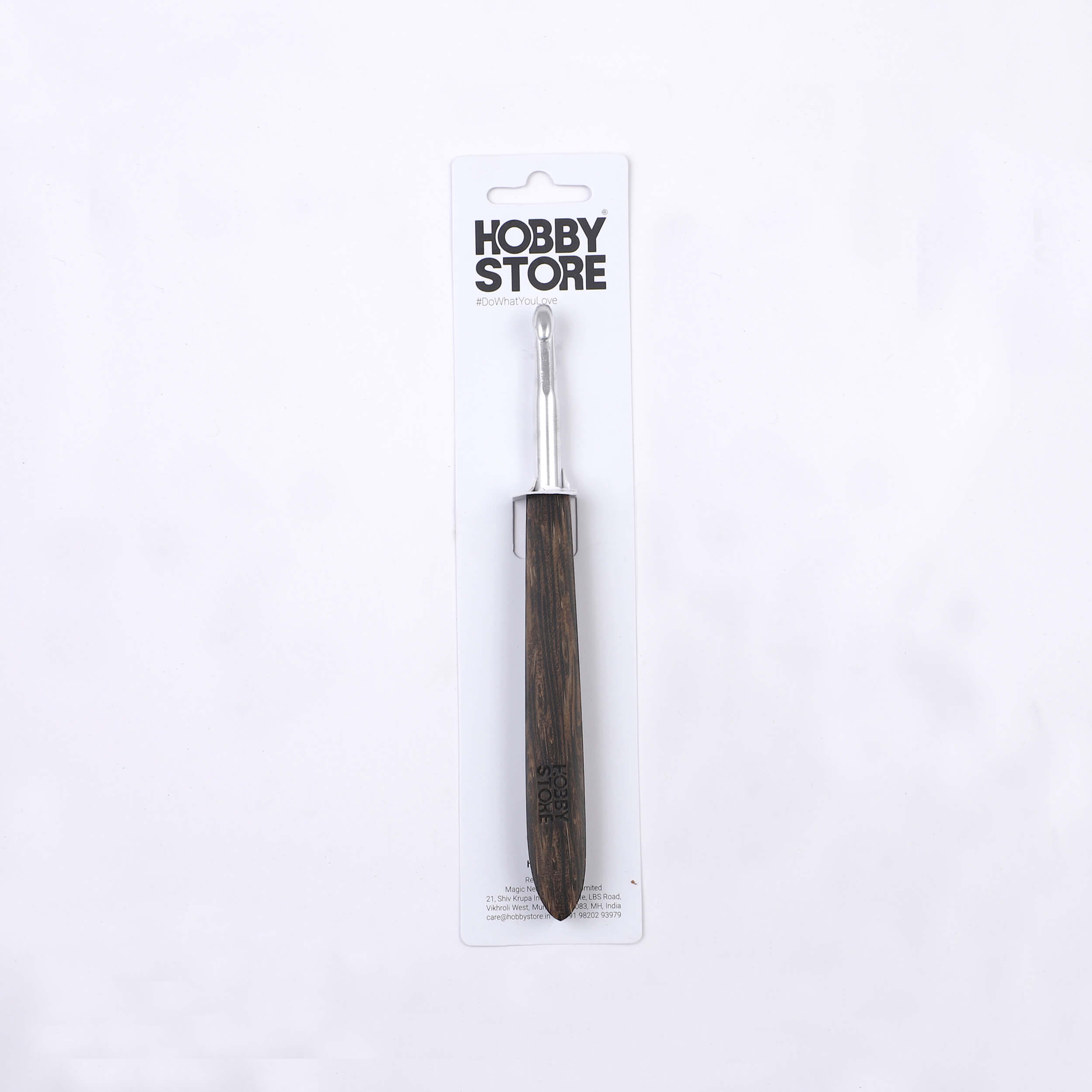 Aluminium Crochet Hook with Palm Wood Handle by Hobby Store - 8 mm