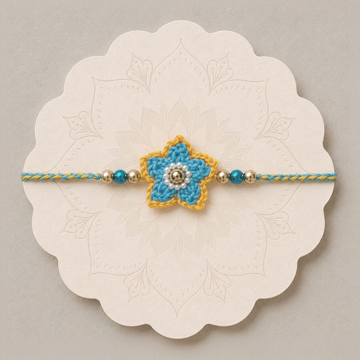 Handmade Crochet Super Star Rakhi