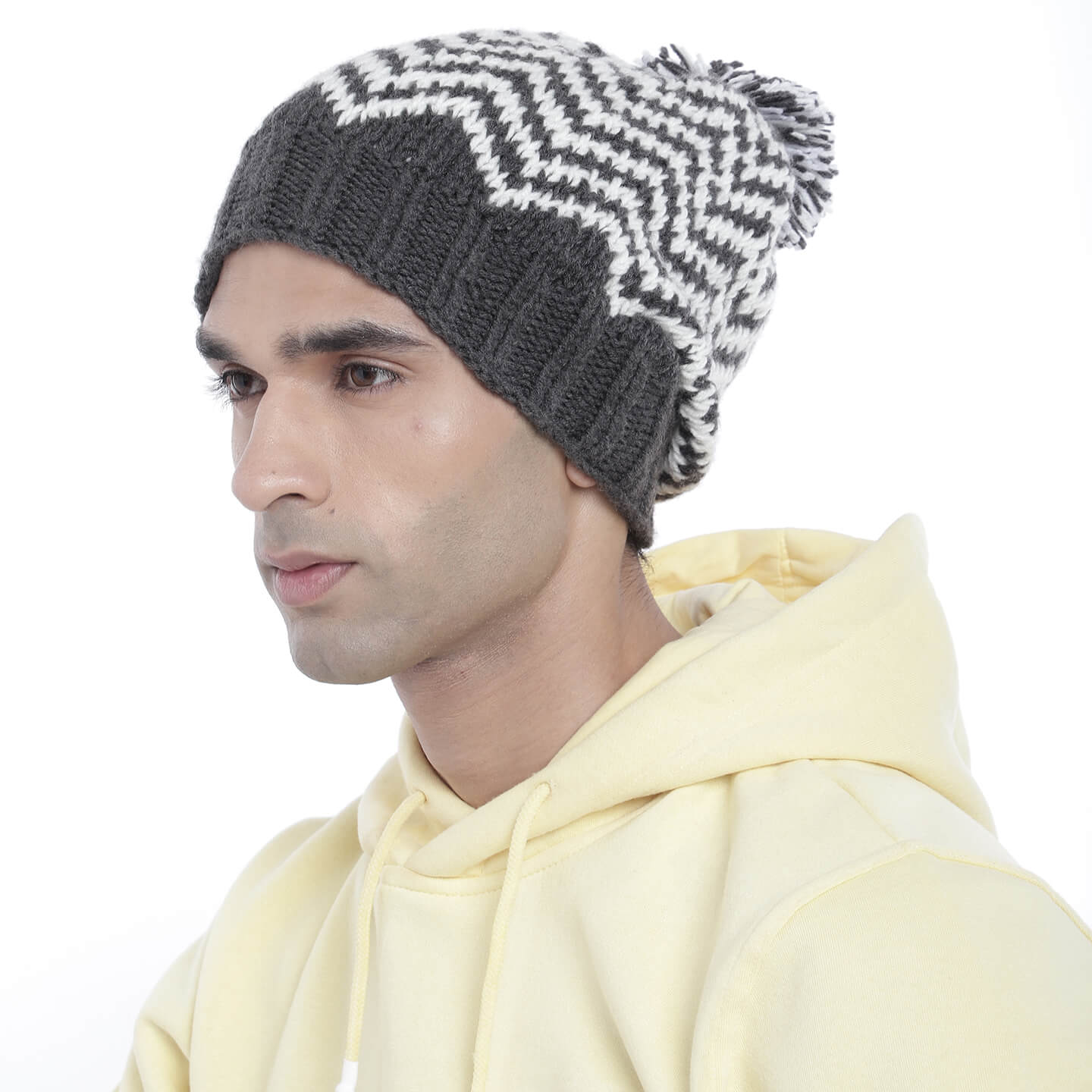 Beanie - Grey White 3110