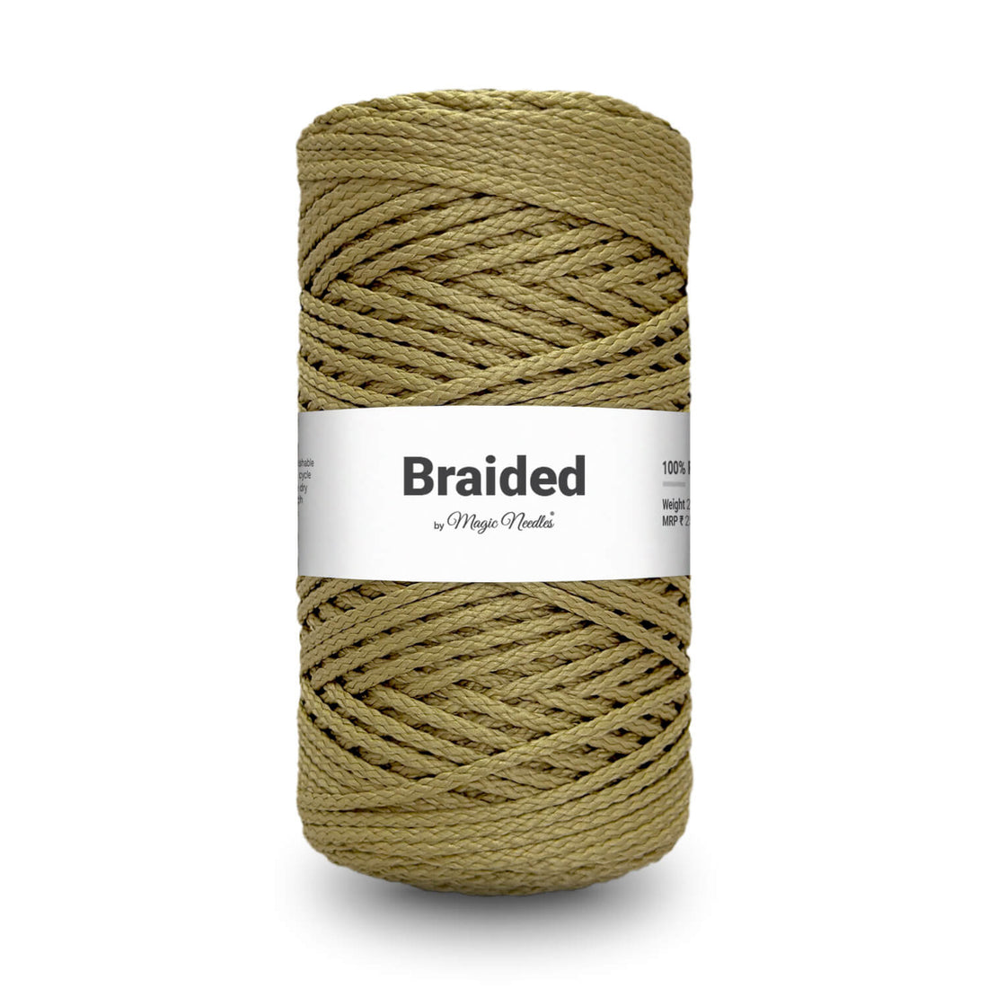 Braided Polyester Macrame Rope - Yellow - 6