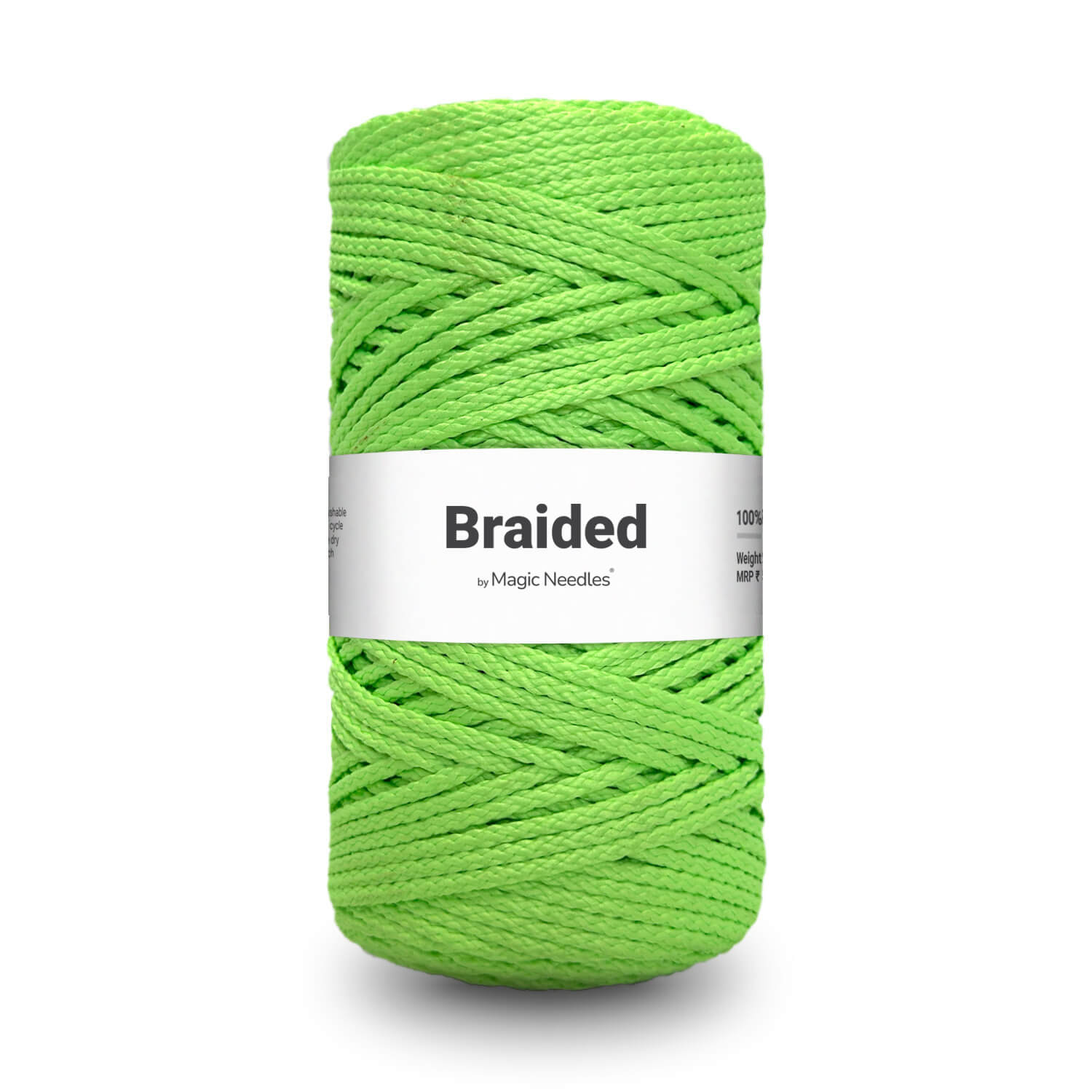 Braided Polyester Macrame Rope - Fluorescent Green - 29 – Magic Needles
