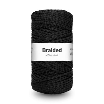 Braided Polyester Macrame Rope - Black - 35