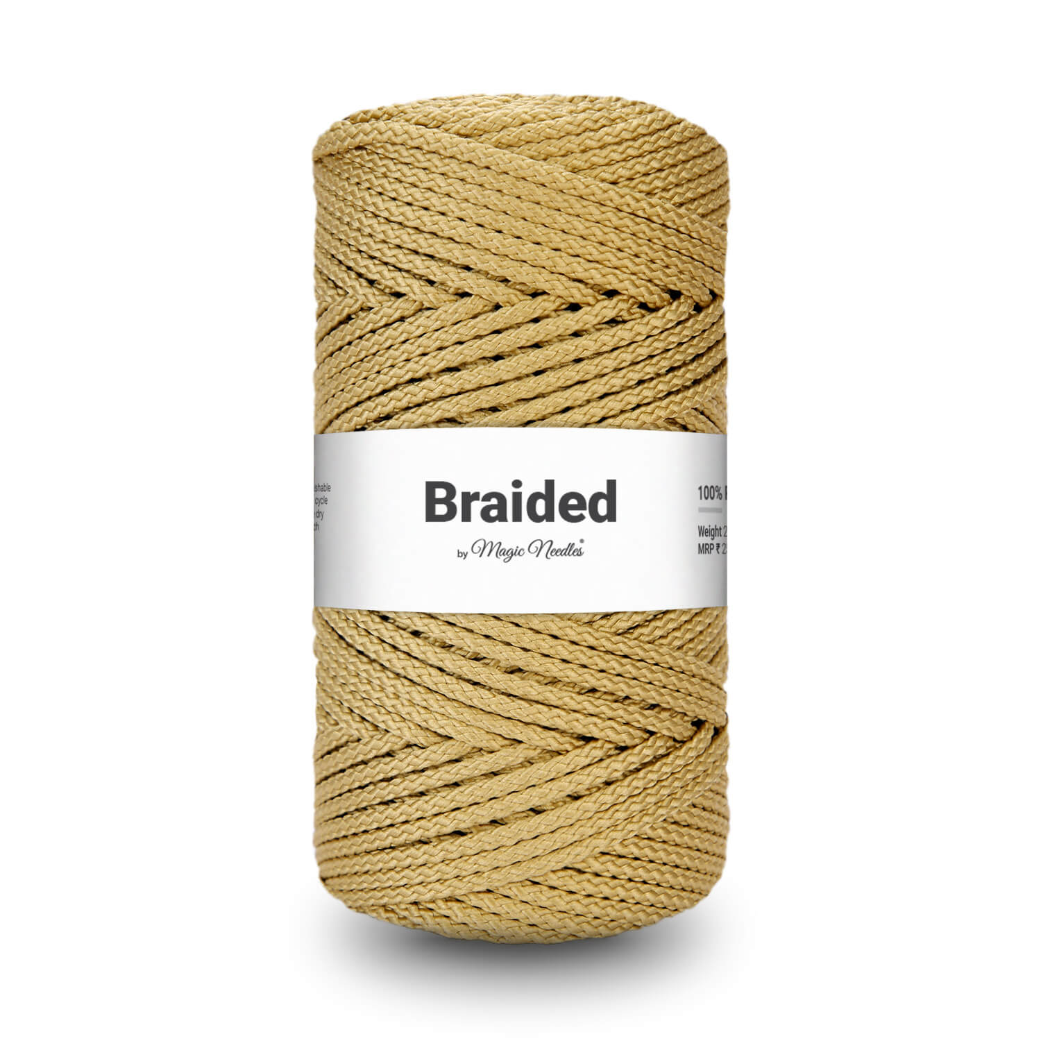 Braided Polyester Macrame Rope - Gold - 36