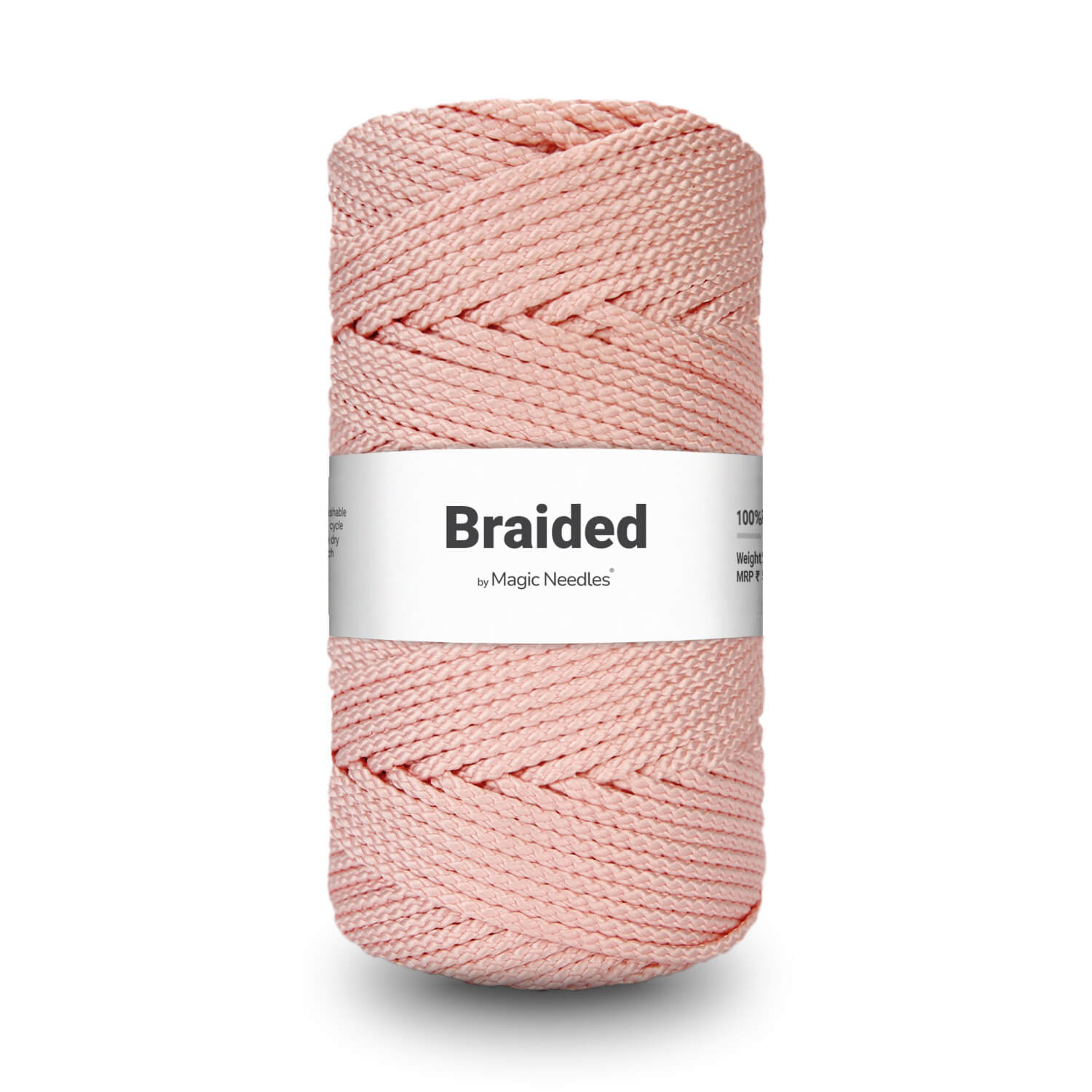 Braided Polyester Macrame Rope - Crystal Pink - 38