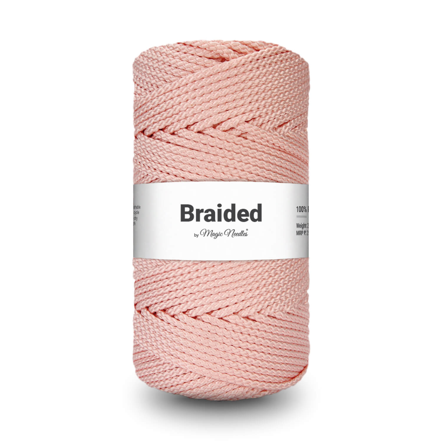 Braided Polyester Macrame Rope - Crystal Pink - 38