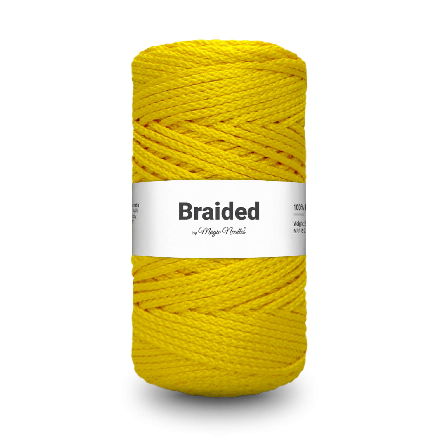 Braided Polyester Rope - Yellow - 6
