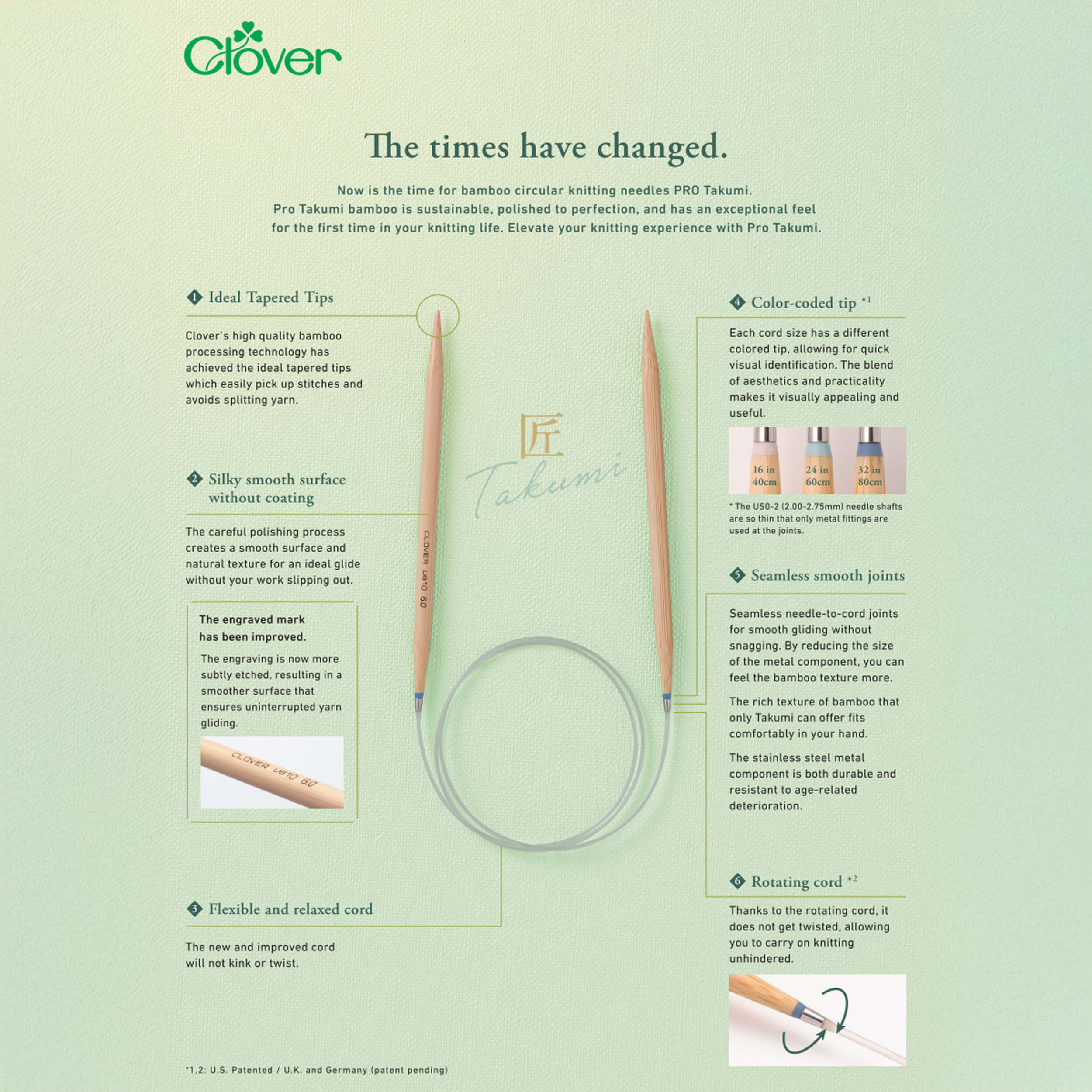 Circular Knitting Needles PRO Takumi by Clover