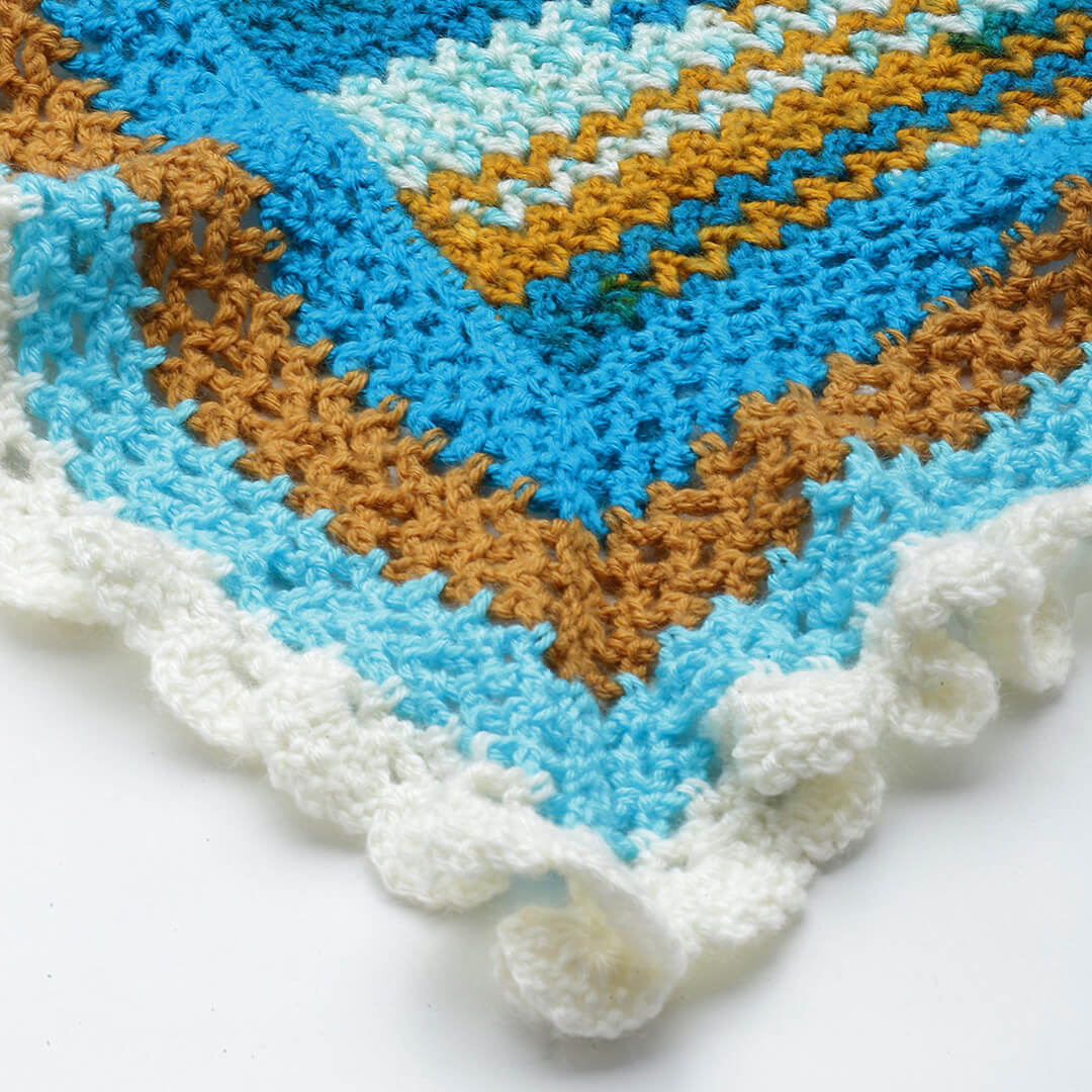 Collared Shawl with Border - Multicolor 3226