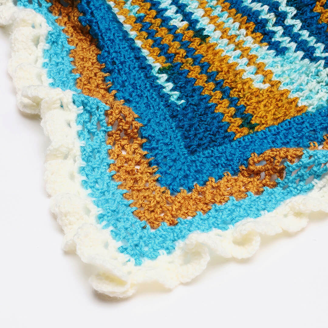 Collared Shawl with Border - Multicolor 3226