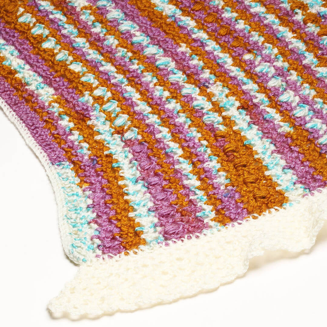 Collared Shawl with Border - Multicolor 3261