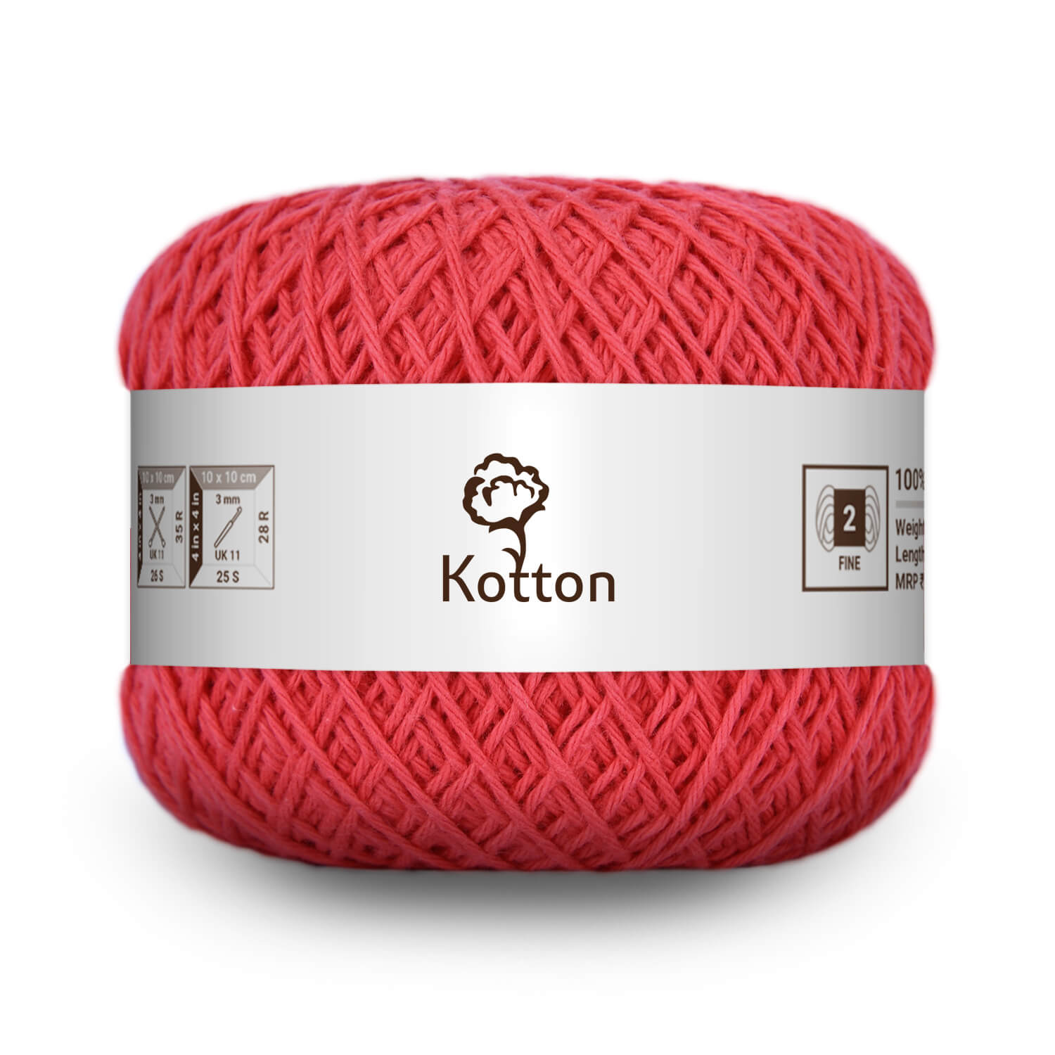 Cotton Yarn by Kotton - 4 ply - Coral Red 27