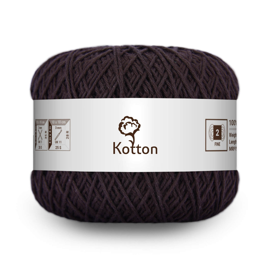 Cotton Yarn by Kotton - 4 ply - Dark Brown 31