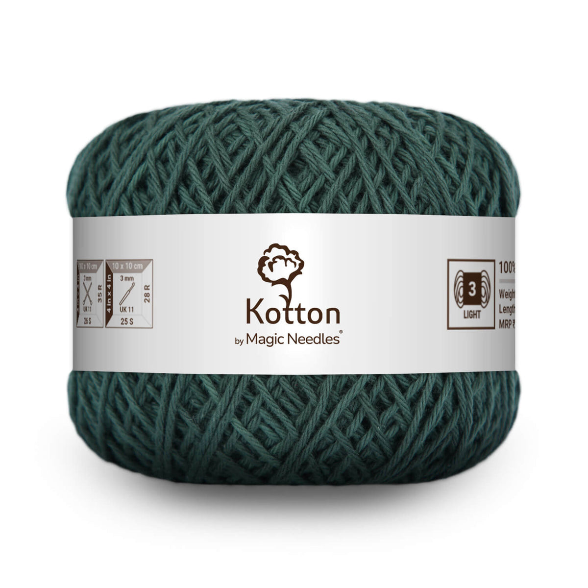 Cotton Yarn by Kotton 4 ply - Dark Military Green 57 – Magic Needles