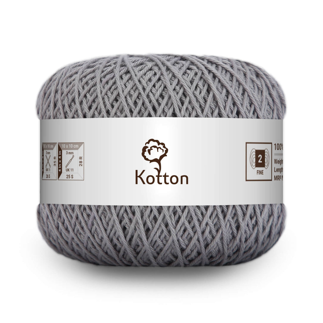 Cotton Yarn by Kotton - 4 ply - Grey 12