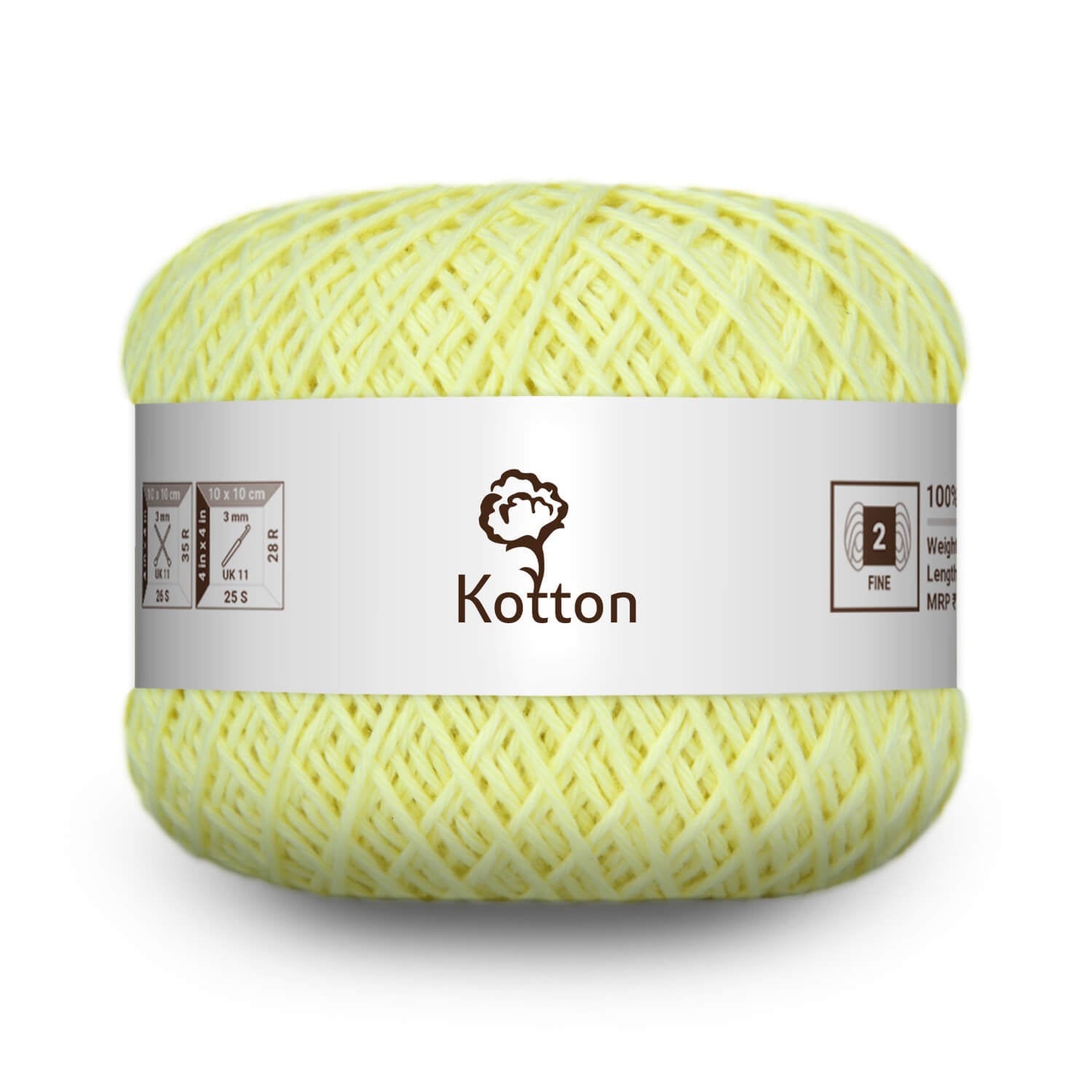 Cotton Yarn by Kotton - 4 ply - Lemon Yellow 20