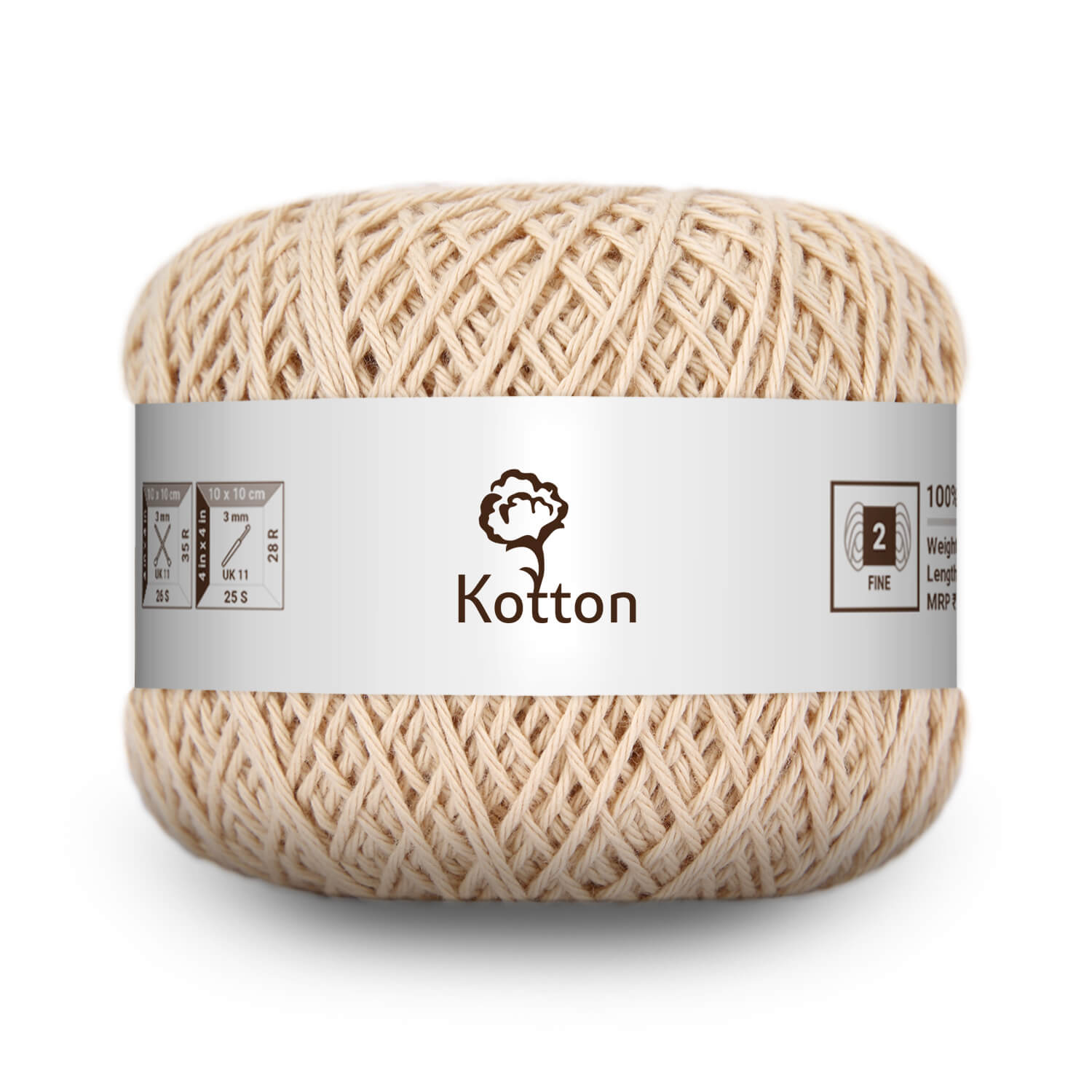 Cotton Yarn by Kotton - 4 ply - Light Brown 02L