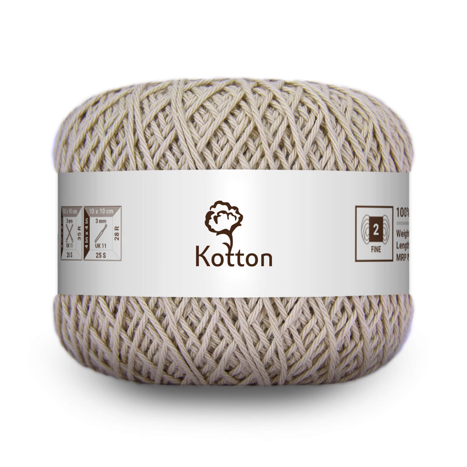 Cotton Yarn by Kotton - 4 ply - Light Brown 62