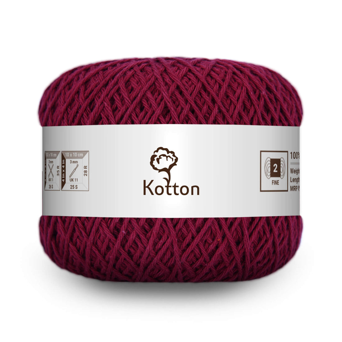 Cotton Yarn by Kotton - 4 ply - Maroon 38