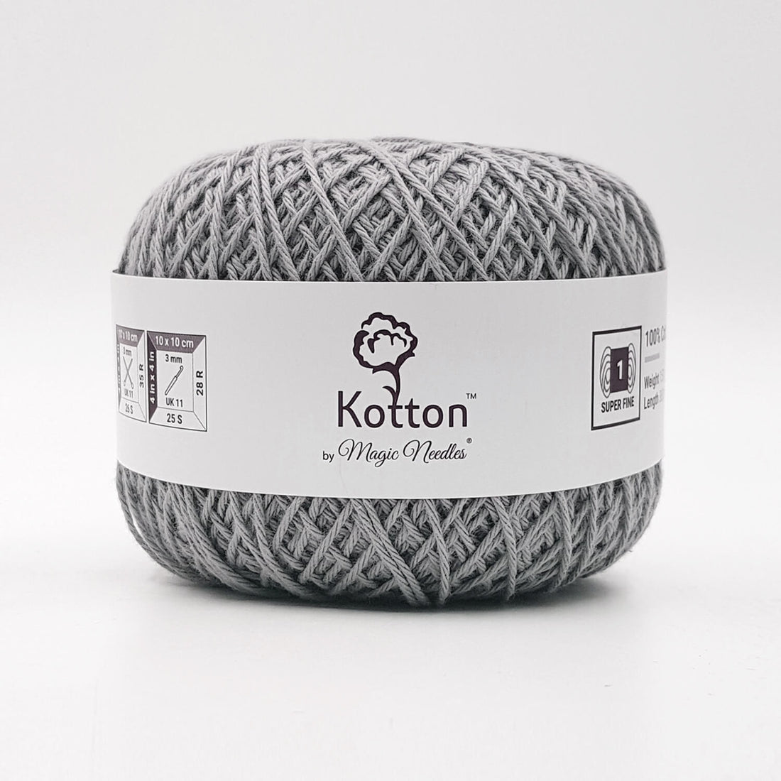 Cotton Yarn by Kotton - 4 ply - Grey 12