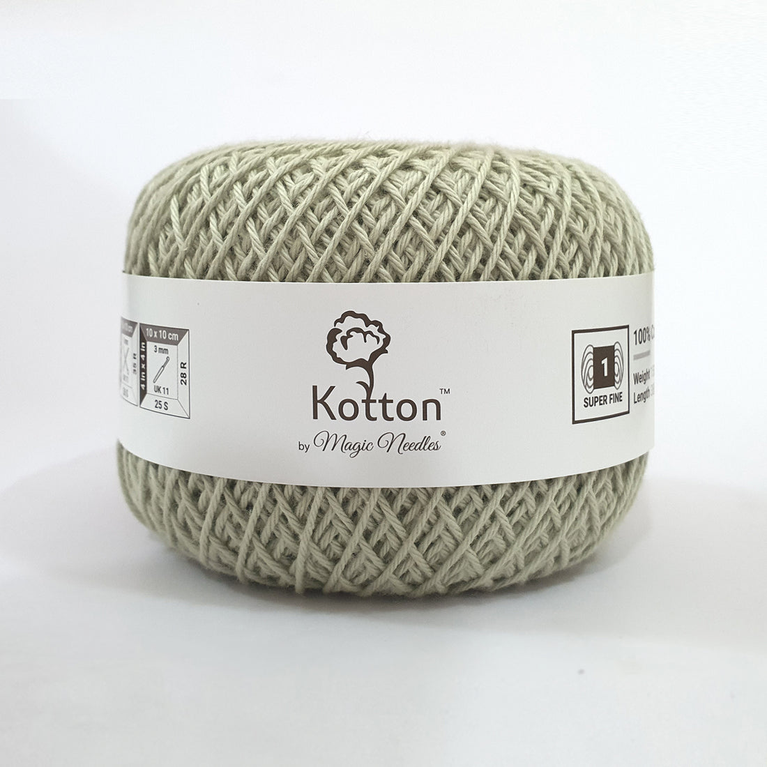 Kotton 4 ply Cotton Yarn 150 g - Moss Green 60