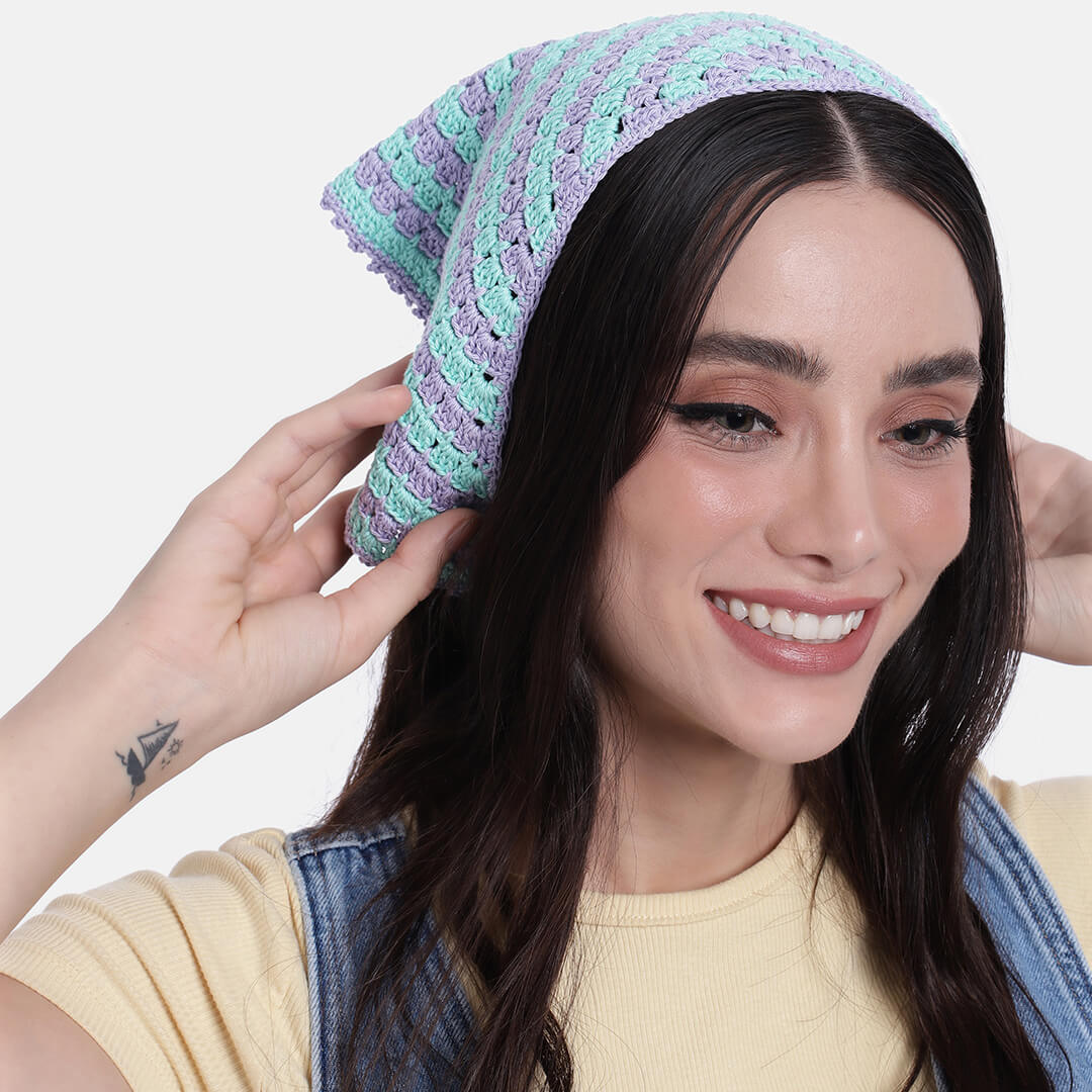 Crochet Bandanna - Purple 3236