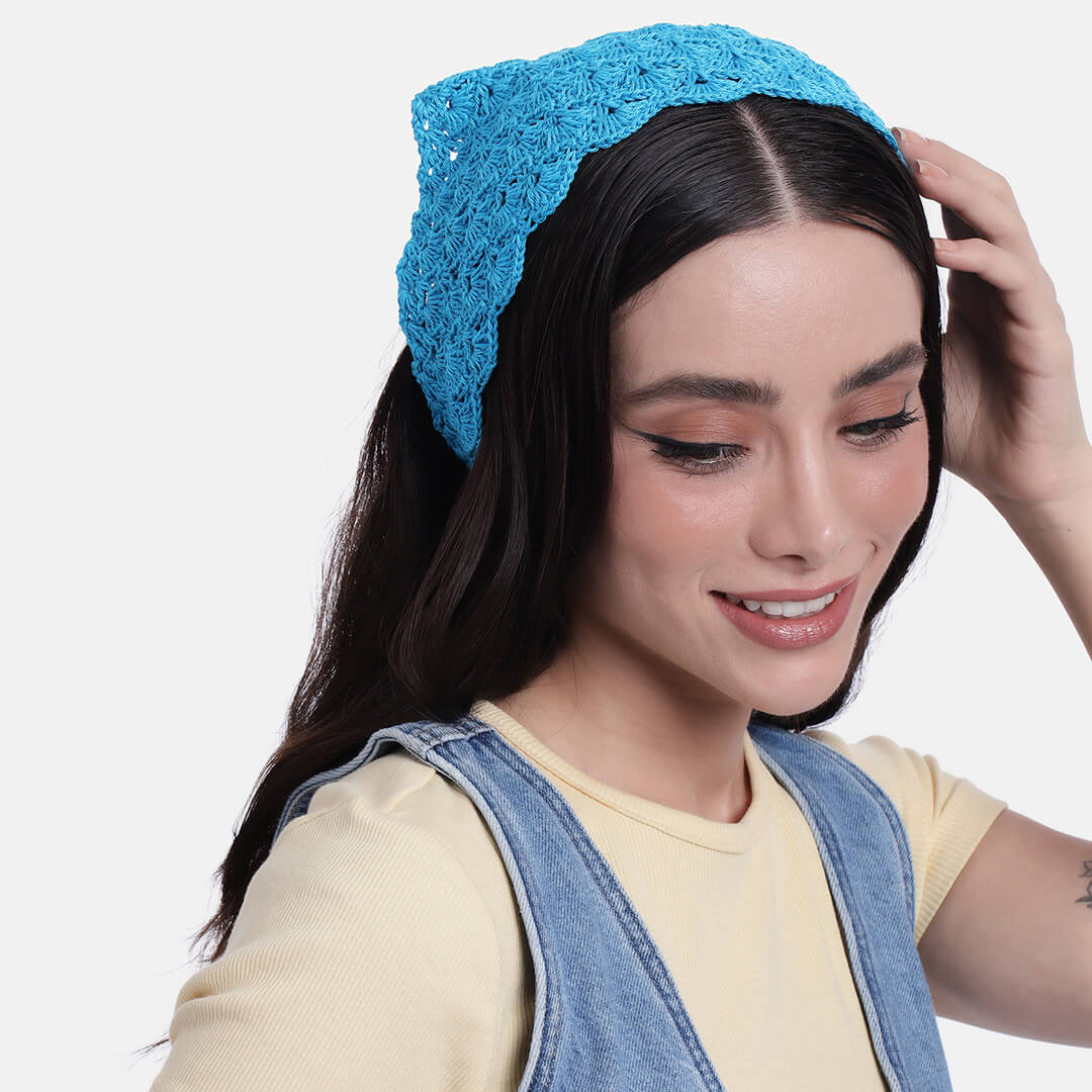 Crochet Bandanna - Blue 3252