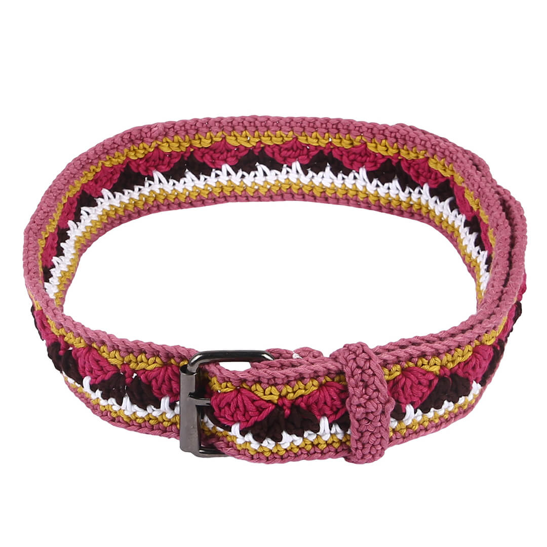 Crochet Belt with Adjustable Buckle - 10354