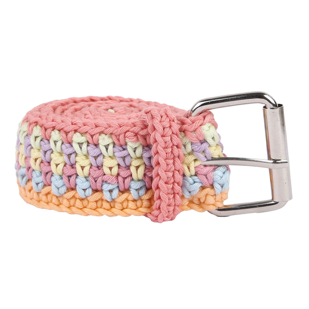 Crochet Belt with Adjustable Buckle - 10355
