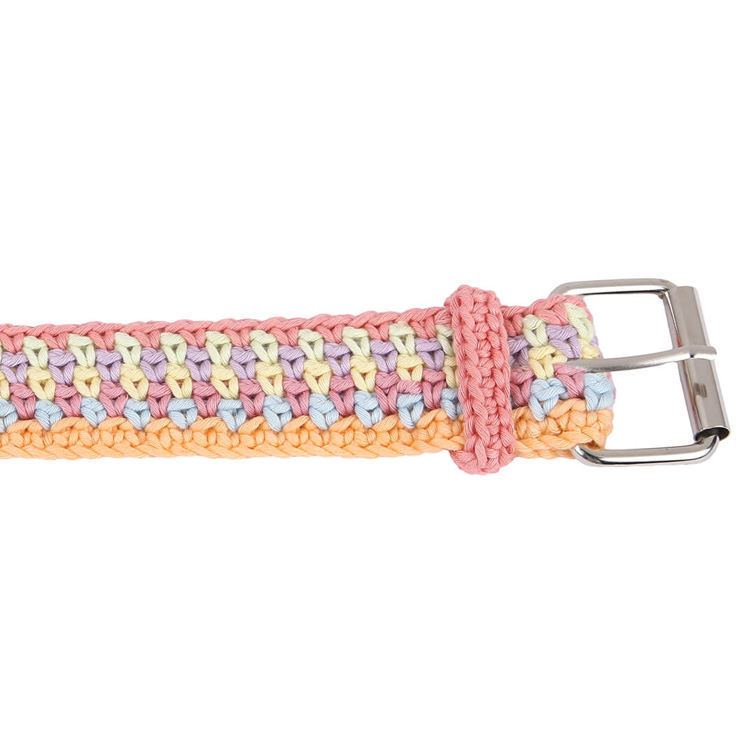 Crochet Belt with Adjustable Buckle - 10355