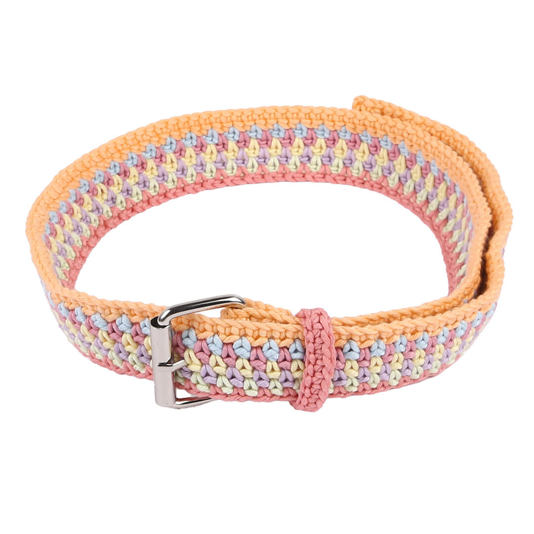 Crochet Belt with Adjustable Buckle - 10355