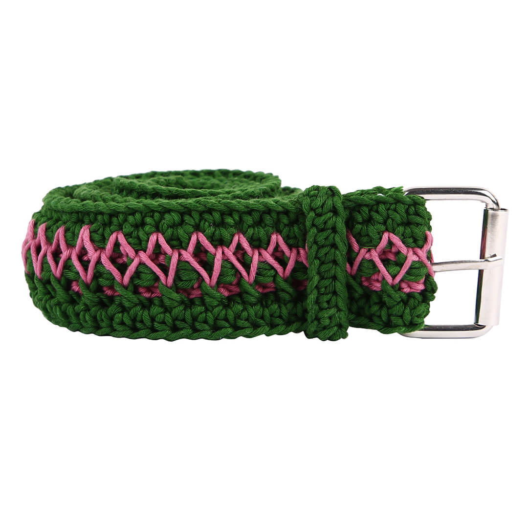Crochet Belt with Adjustable Buckle - 10351