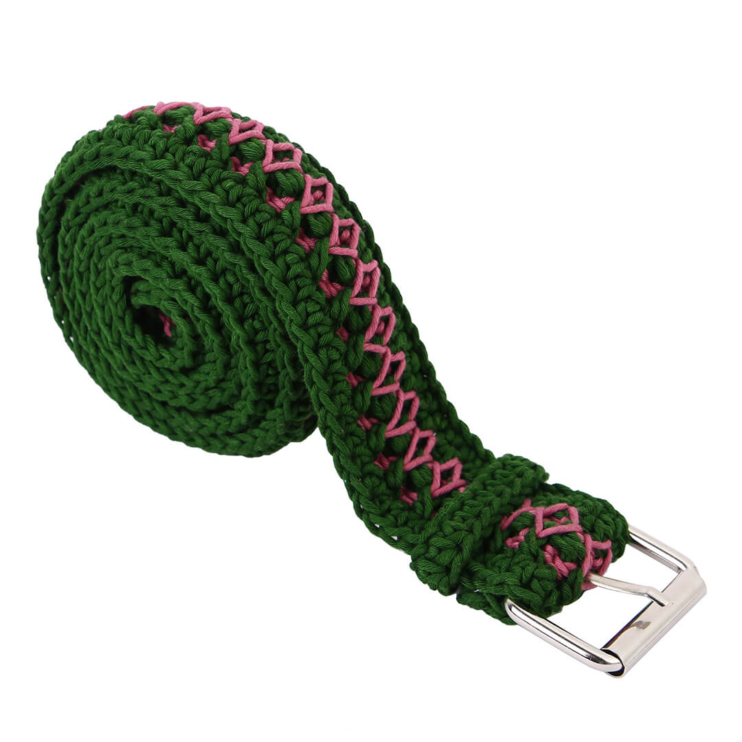 Crochet Belt with Adjustable Buckle - 10351