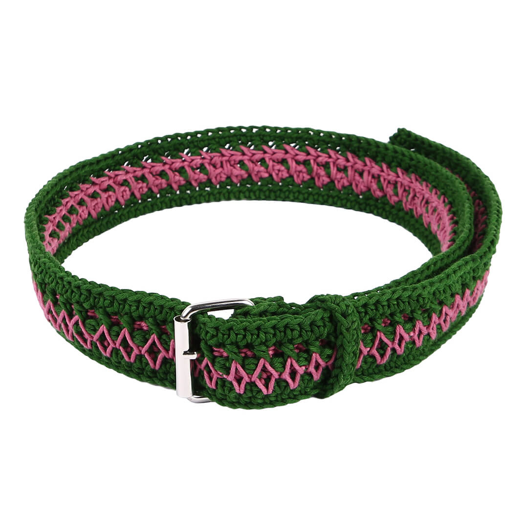 Crochet Belt with Adjustable Buckle - 10351