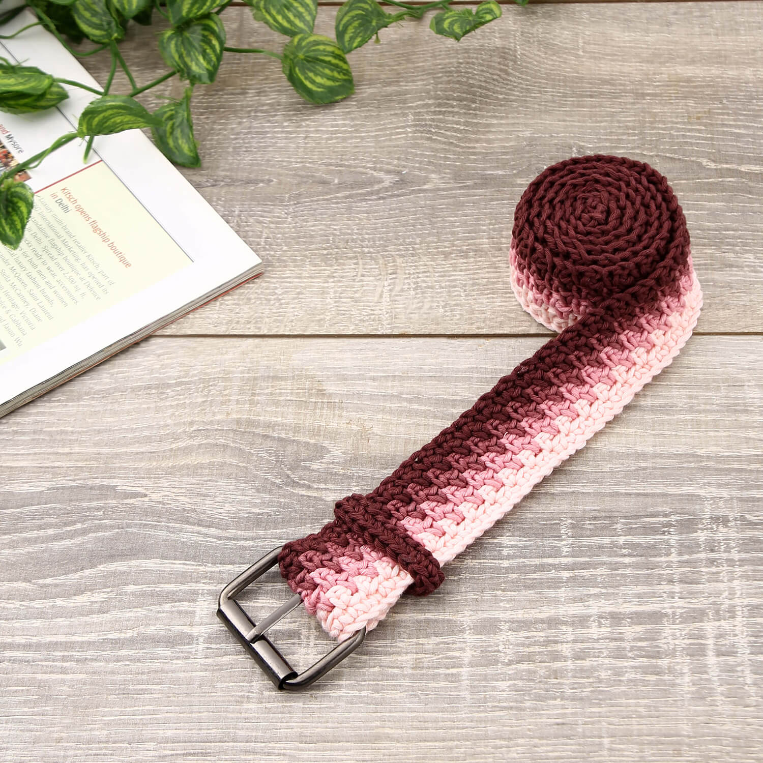 Handcrafted Crochet Belt with Adjustable Buckle