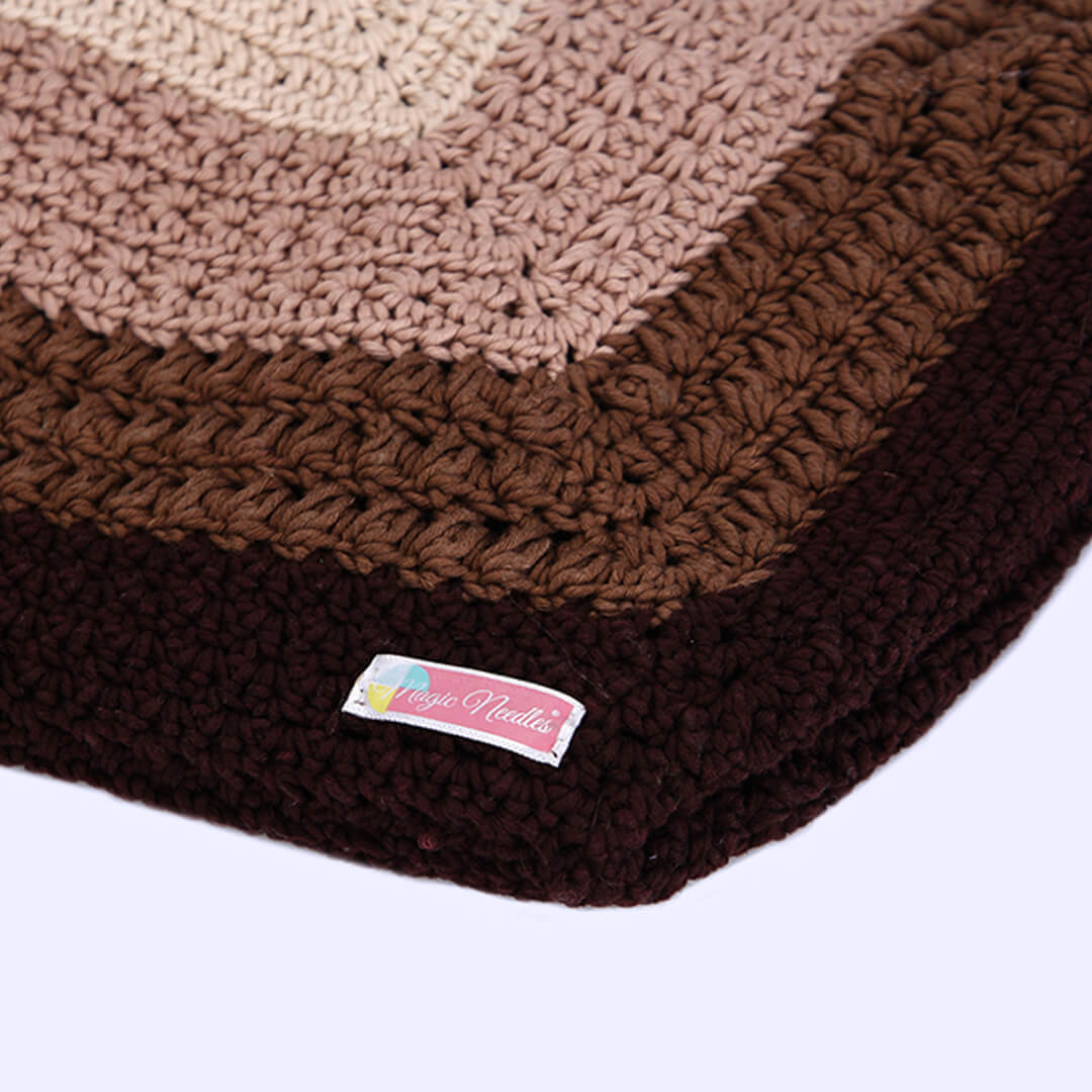 Handmade Cotton Self Design Handbag - Brown - 10364