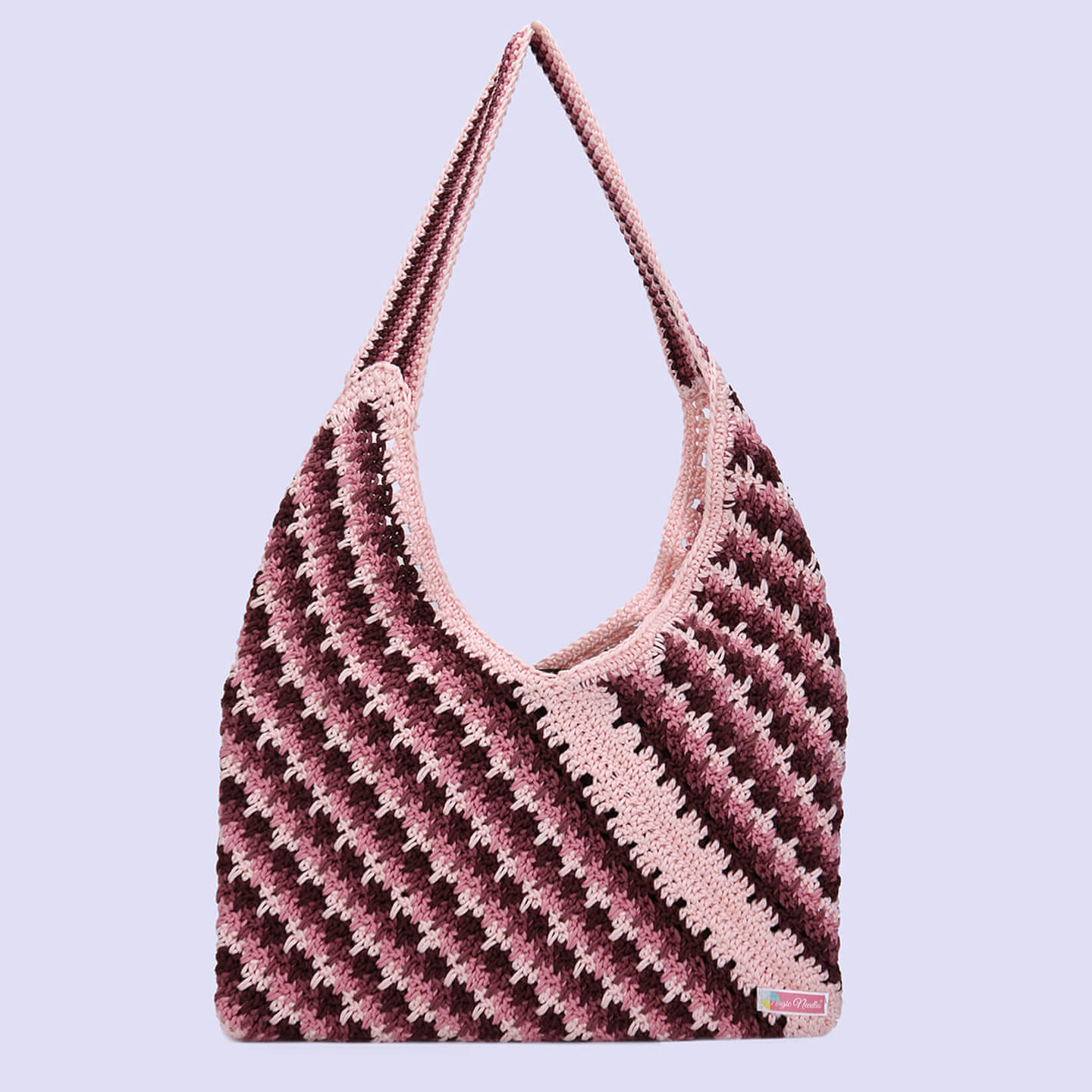 Handmade Cotton Self Design Shoulder bag - Pink 10365